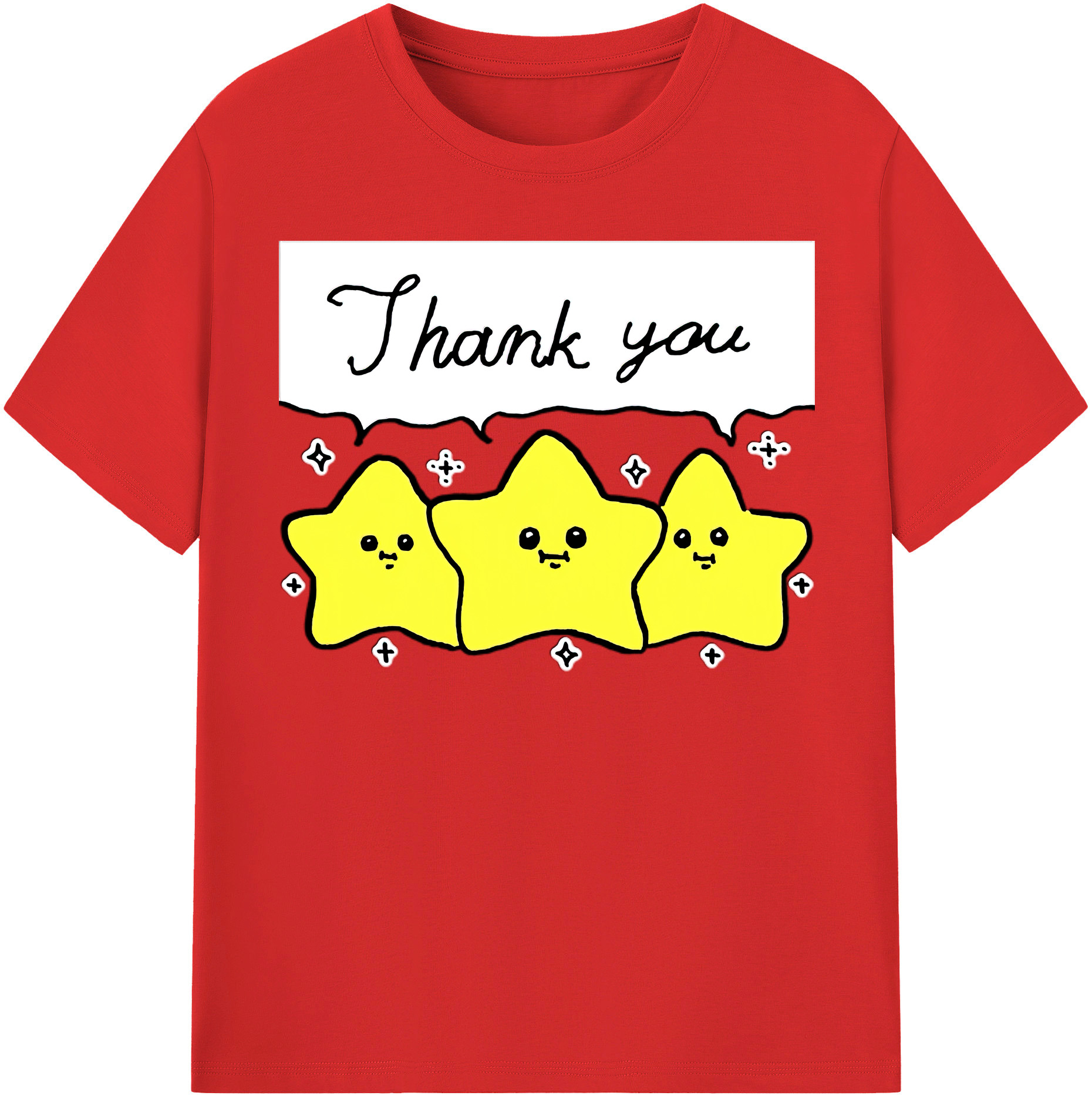 （画像用） ちいかわ 流れ星 Chii-kawa Shooting star レディースカジュアルプリントTシャツ（綿100％）