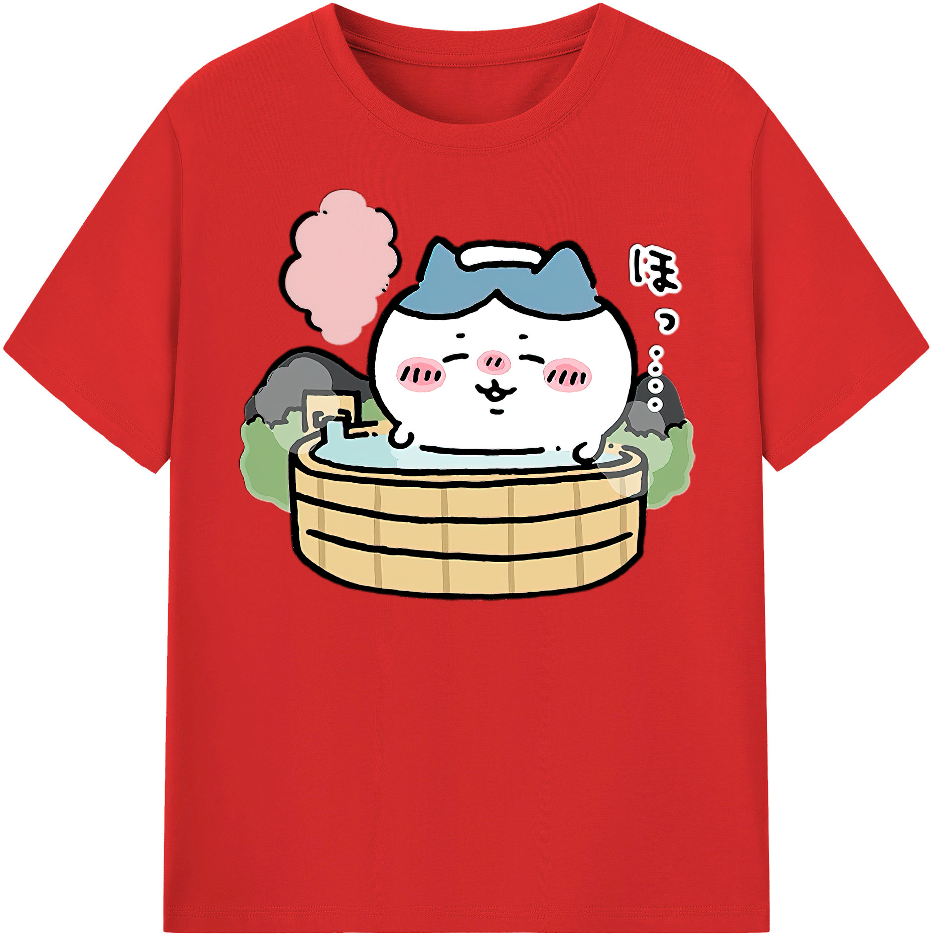 （画像用） ちいかわ ハチワレ Chii-kawa hachiware レディースカジュアルプリントTシャツ（綿100％）