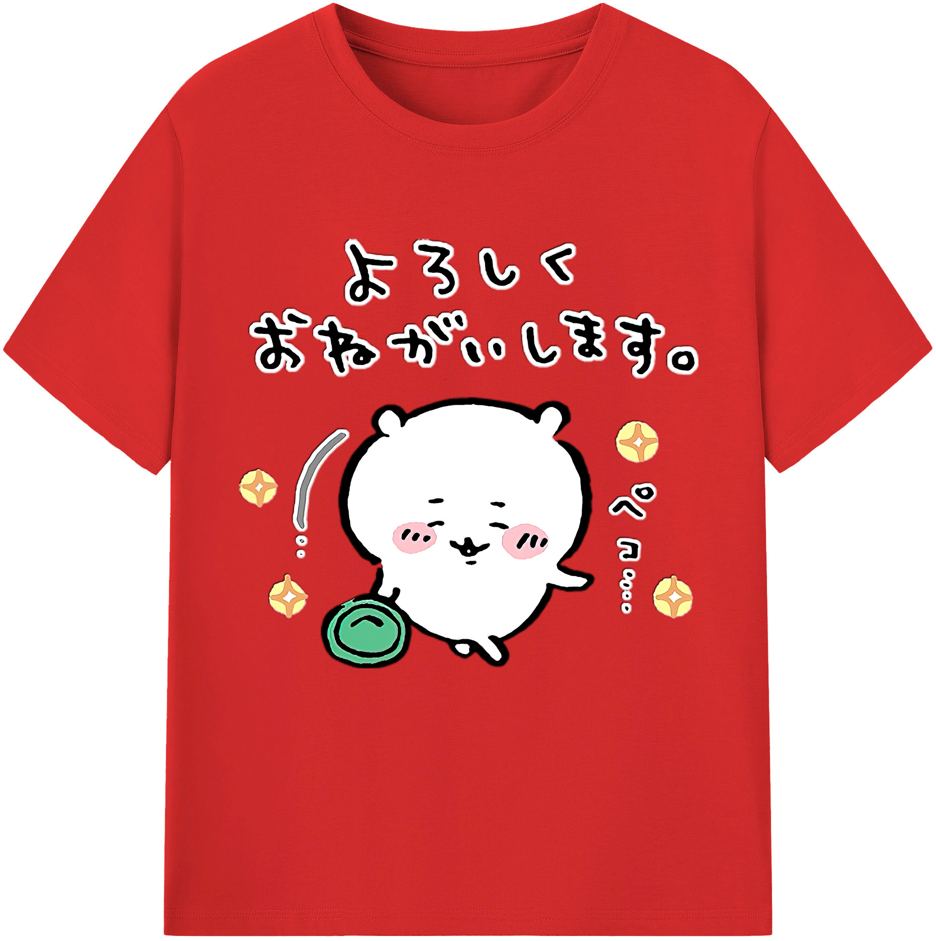 （画像用） ちいかわ ちいかわ Chii-kawa chiikawa レディースカジュアルプリントTシャツ（綿100％）