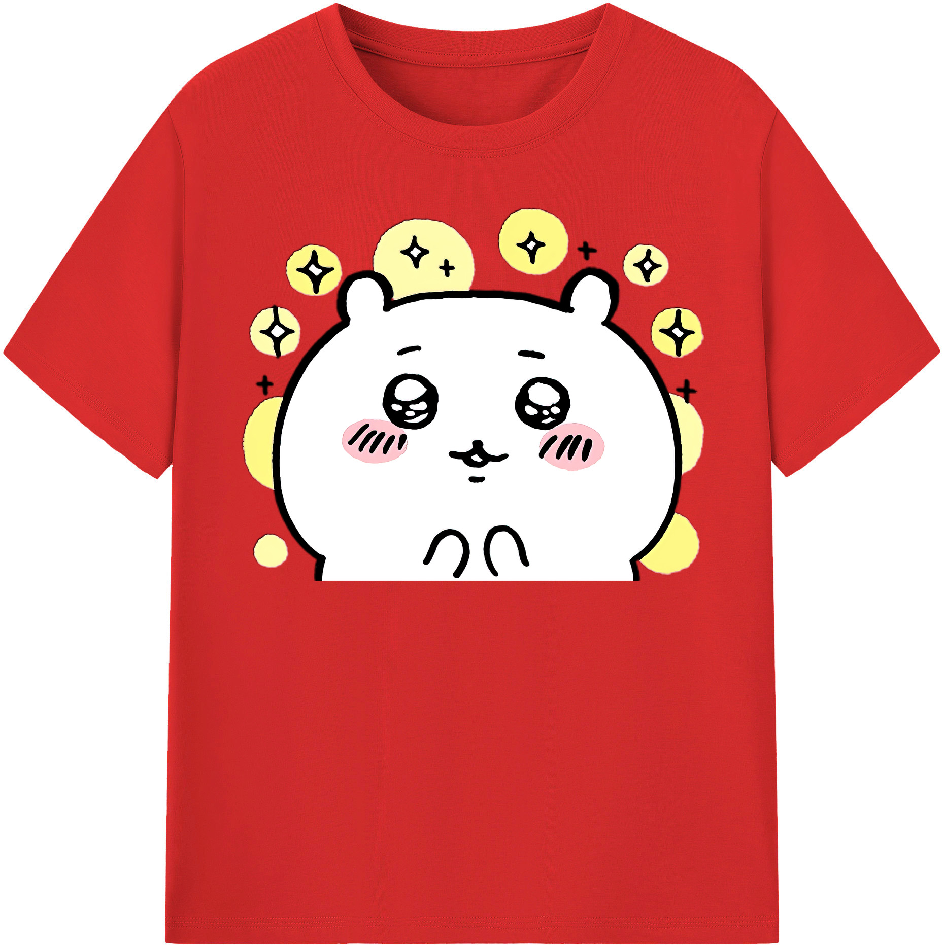 （画像用） ちいかわ ちいかわ Chii-kawa chiikawa レディースカジュアルプリントTシャツ（綿100％）