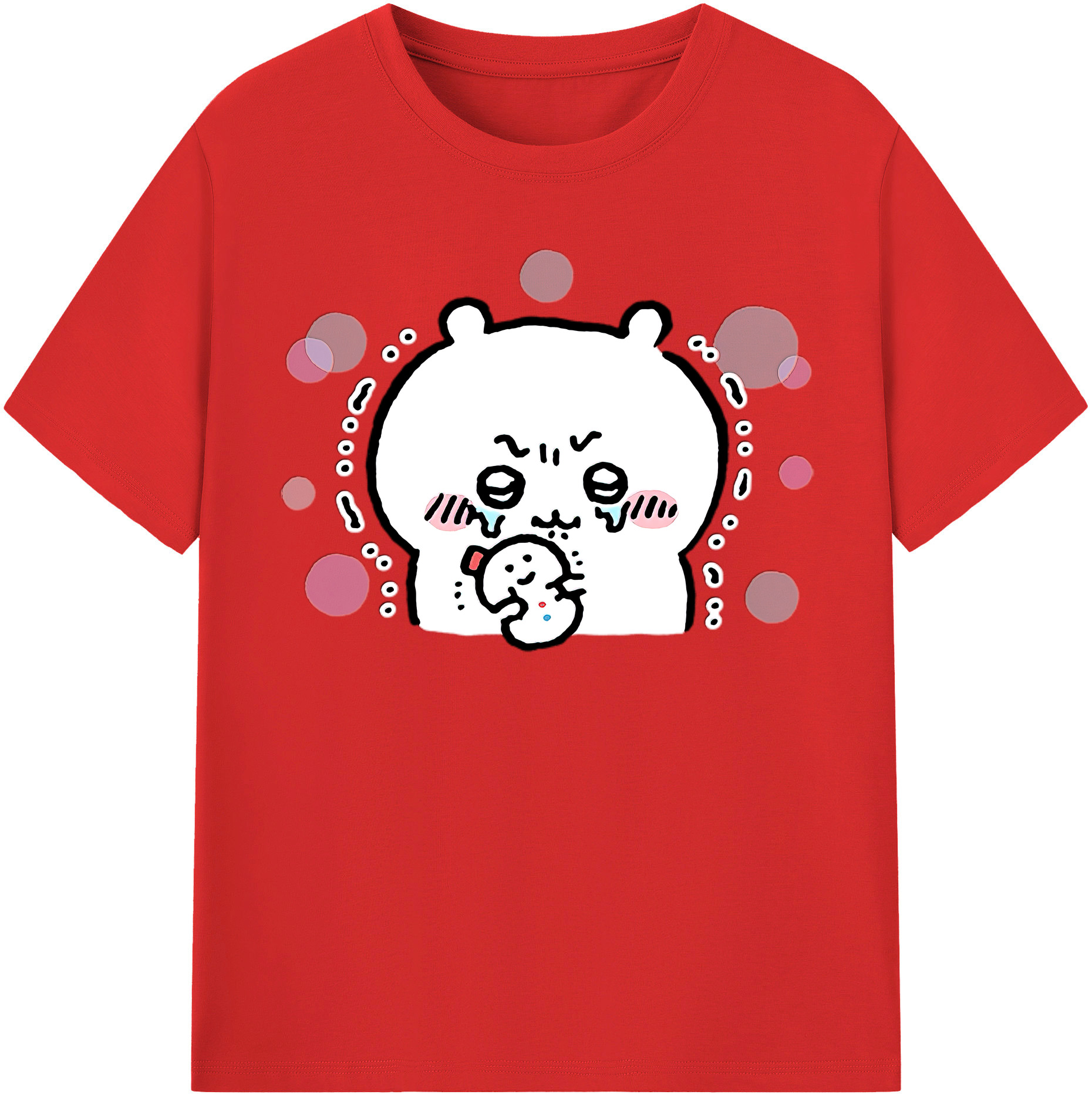 （画像用） ちいかわ ちいかわ Chii-kawa chiikawa レディースカジュアルプリントTシャツ（綿100％）