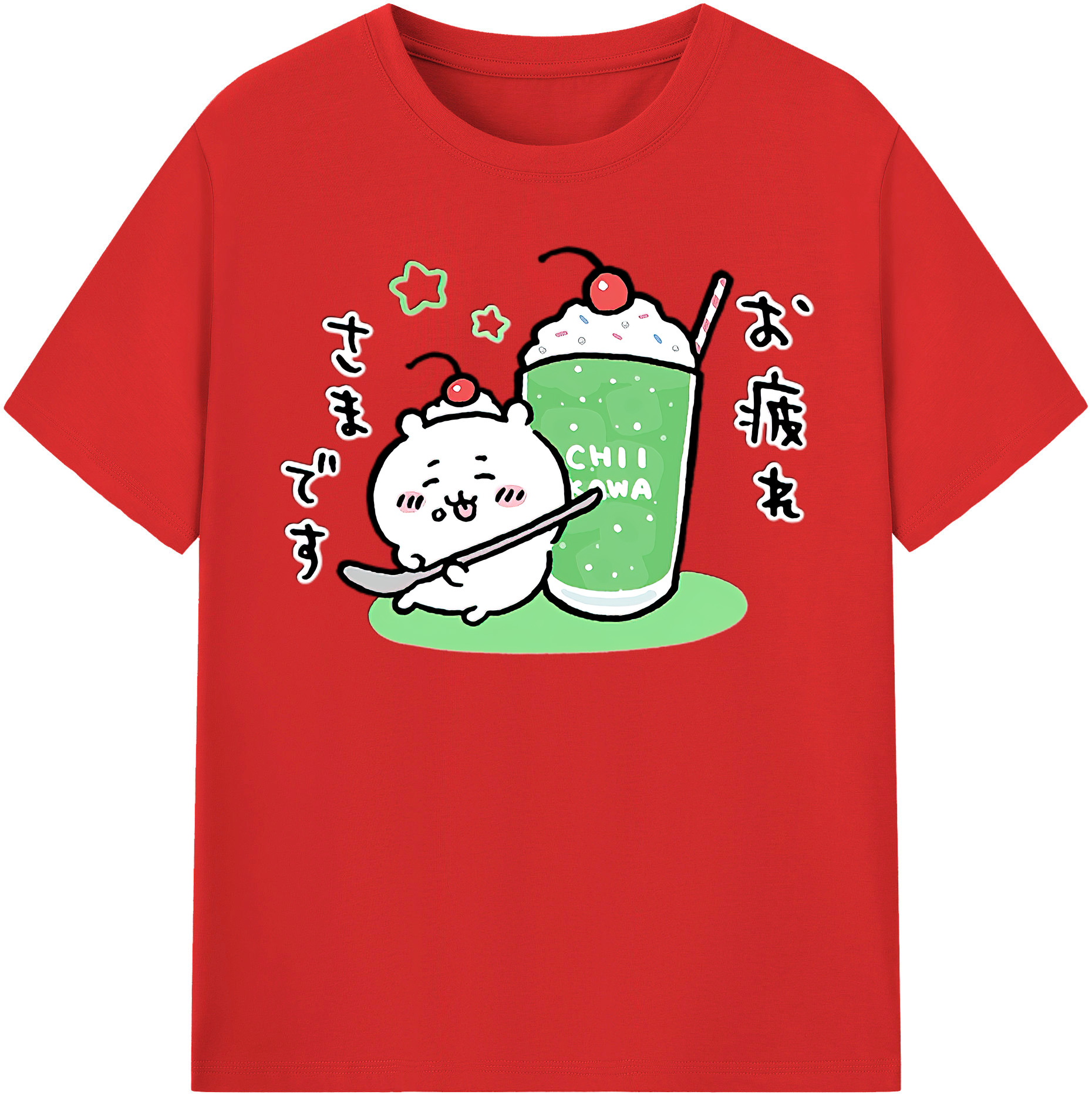 （画像用） ちいかわ ちいかわ Chii-kawa chiikawa レディースカジュアルプリントTシャツ（綿100％）