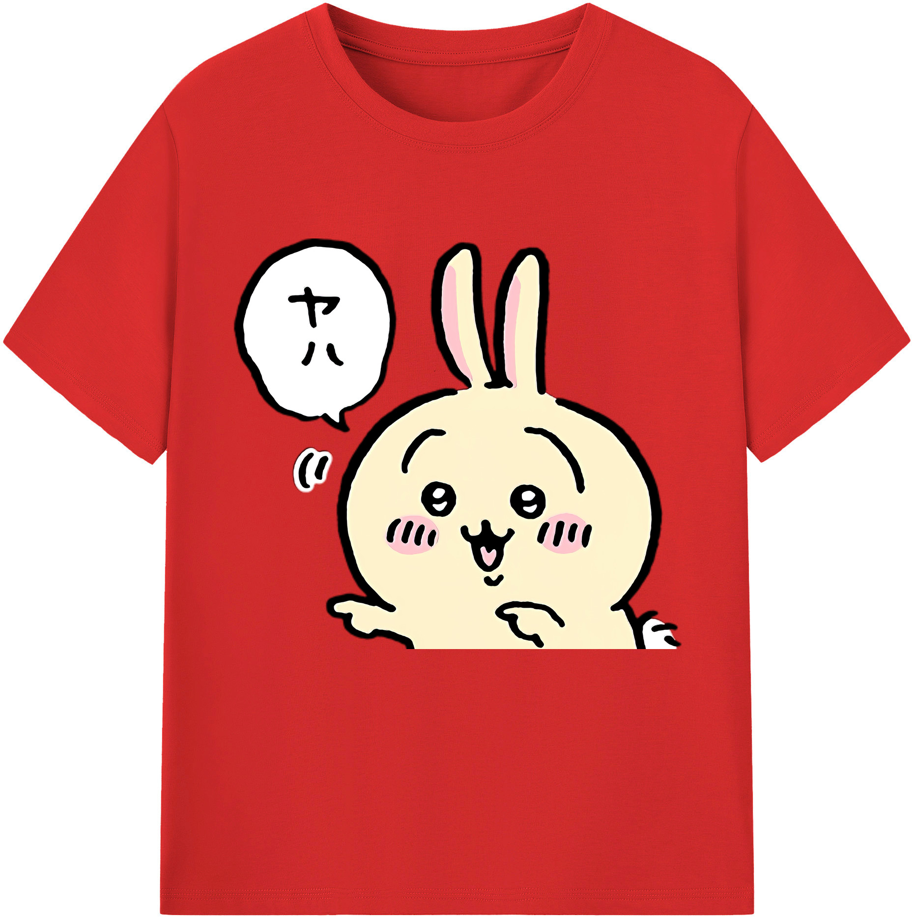 （画像用） ちいかわ うさぎ Chii-kawa usagi レディースカジュアルプリントTシャツ（綿100％）