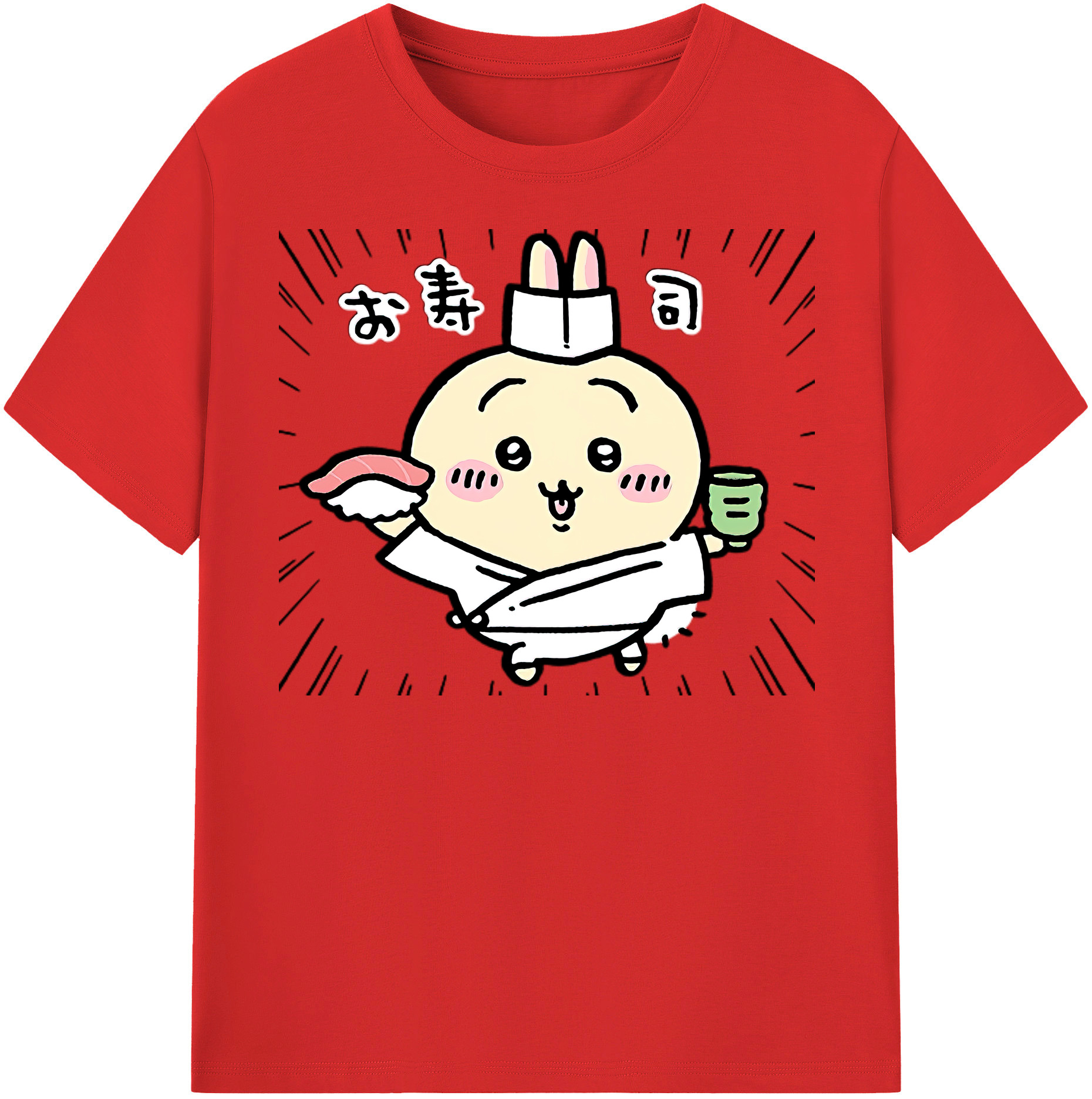 （画像用） ちいかわ うさぎ Chii-kawa usagi レディースカジュアルプリントTシャツ（綿100％）