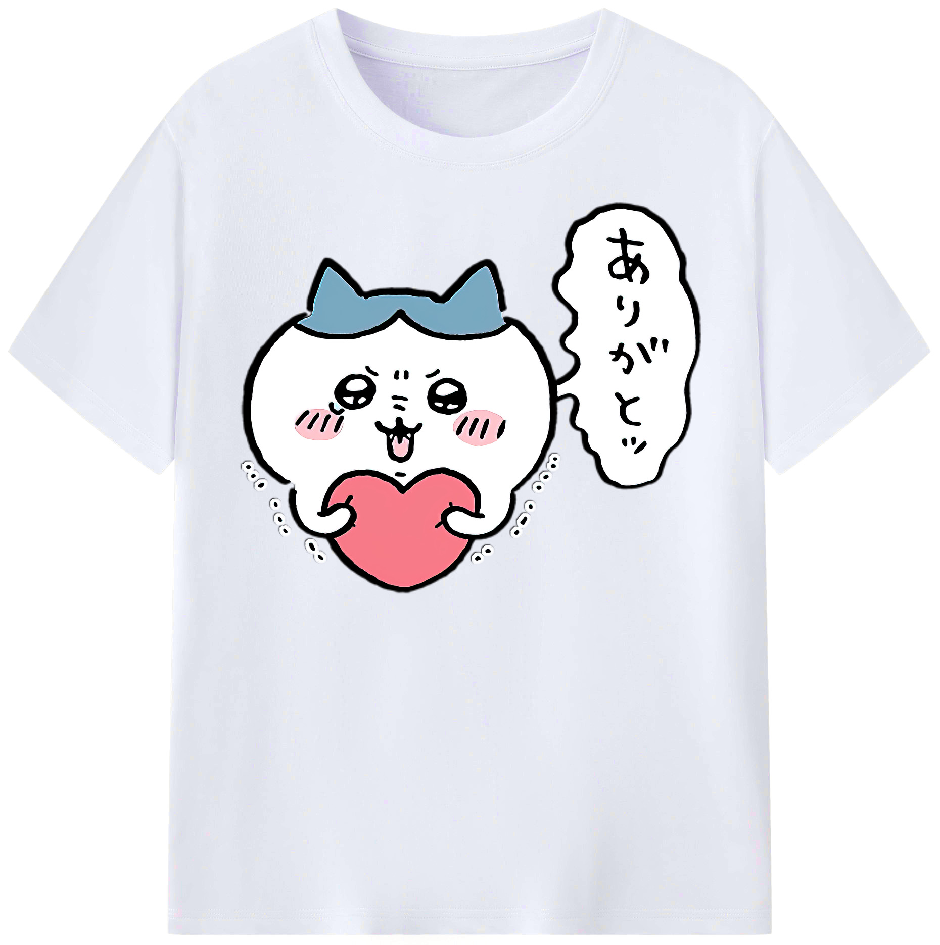 （画像用） ちいかわ ハチワレ Chii-kawa hachiware レディースカジュアルプリントTシャツ（綿100％）