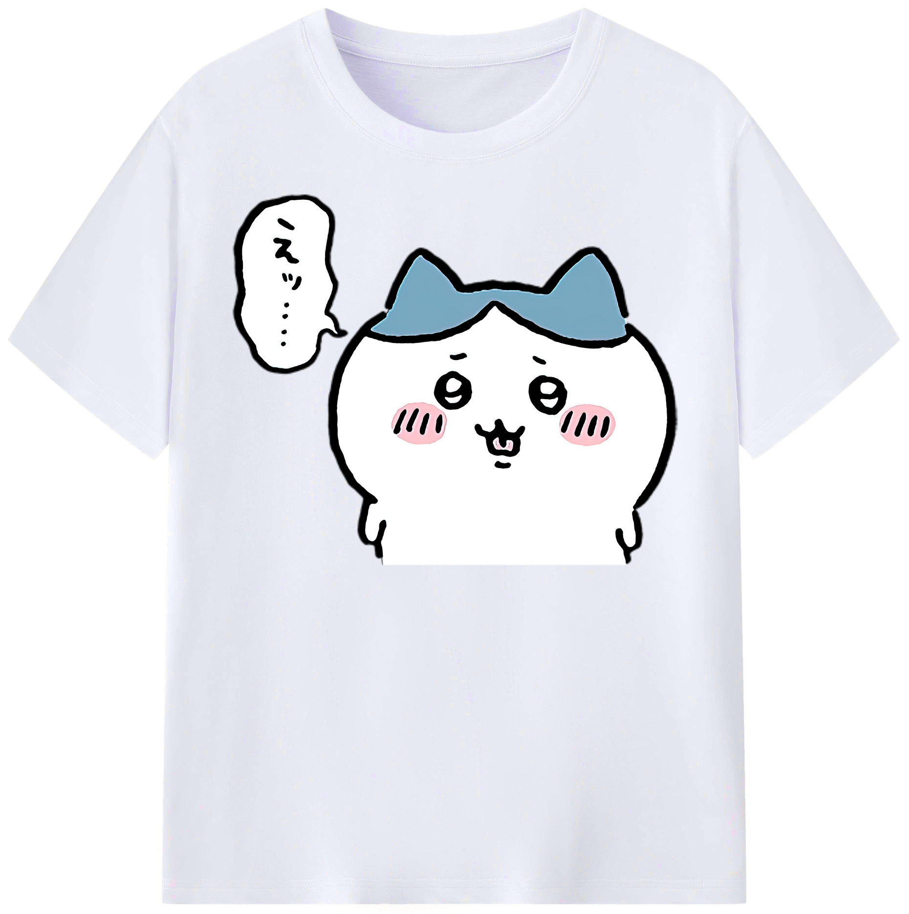（画像用） ちいかわ ハチワレ Chii-kawa hachiware レディースカジュアルプリントTシャツ（綿100％）