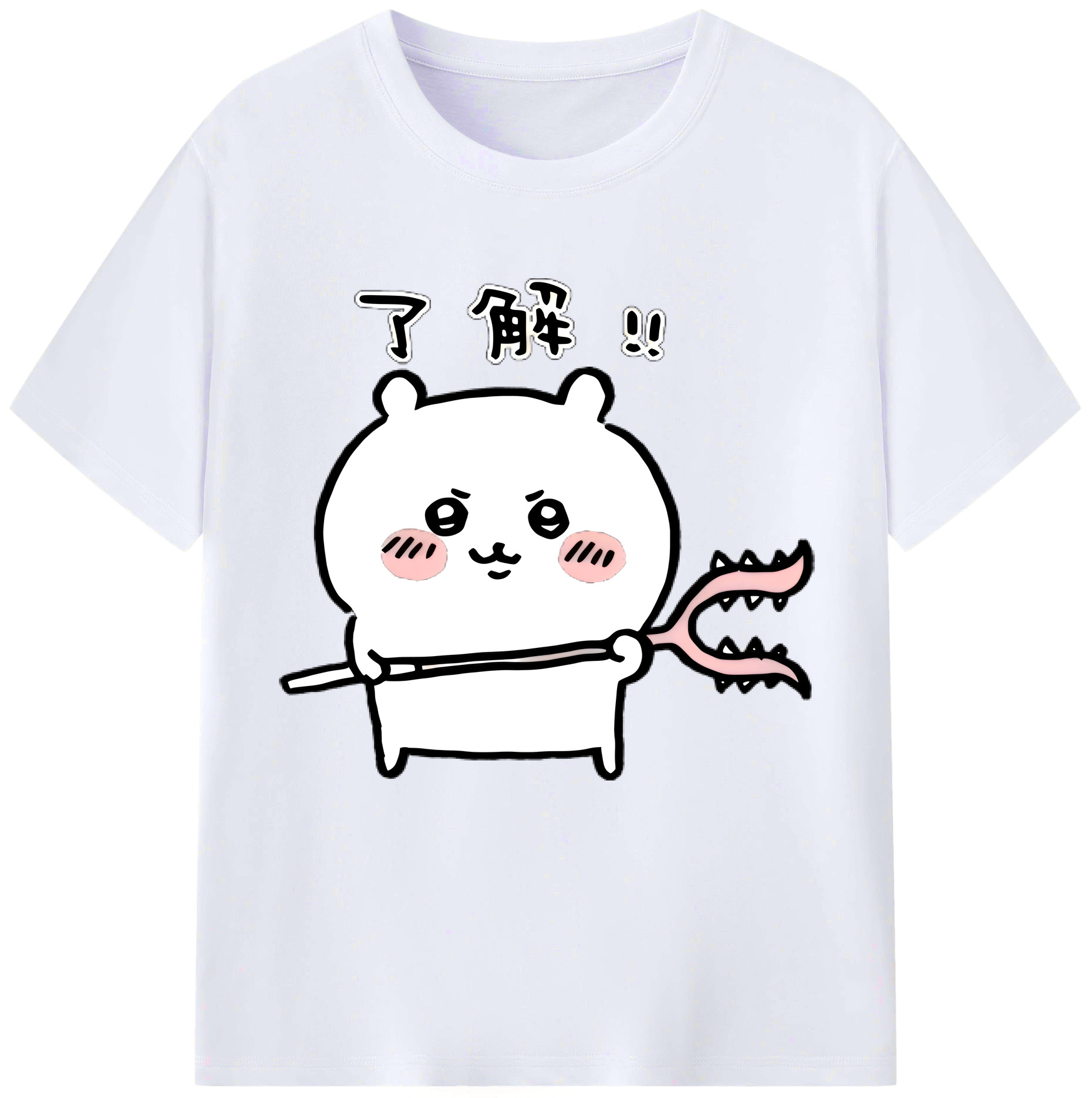 （画像用） ちいかわ ちいかわ Chii-kawa chiikawa レディースカジュアルプリントTシャツ（綿100％）