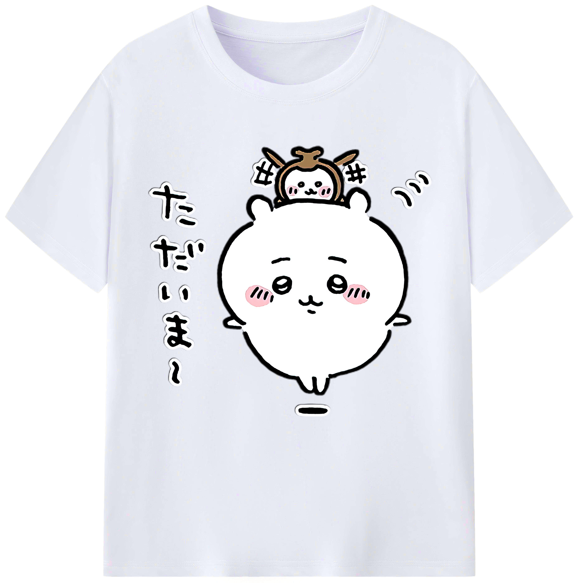 （画像用） ちいかわ ちいかわ Chii-kawa chiikawa レディースカジュアルプリントTシャツ（綿100％）
