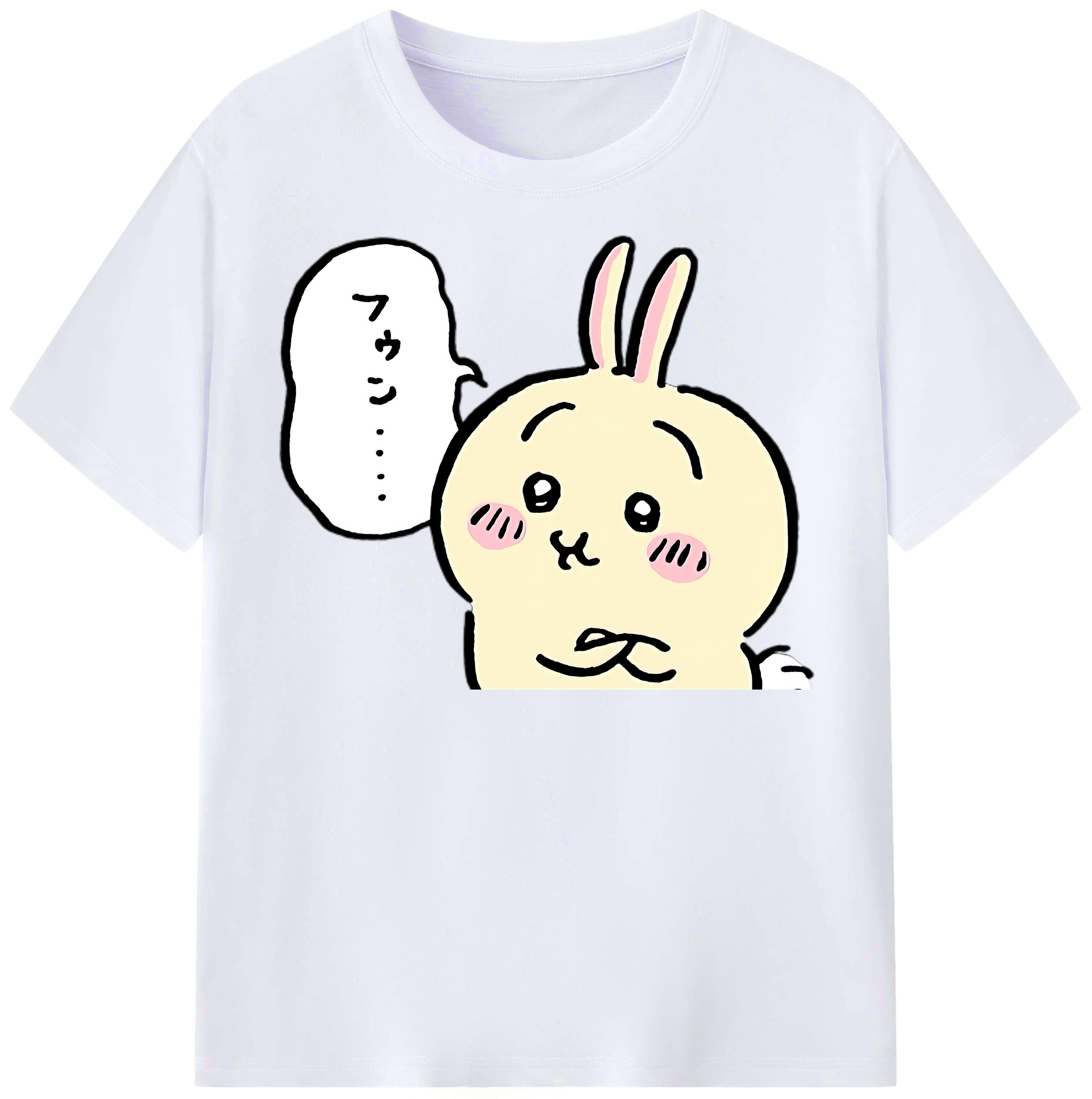 （画像用） ちいかわ うさぎ Chii-kawa usagi レディースカジュアルプリントTシャツ（綿100％）