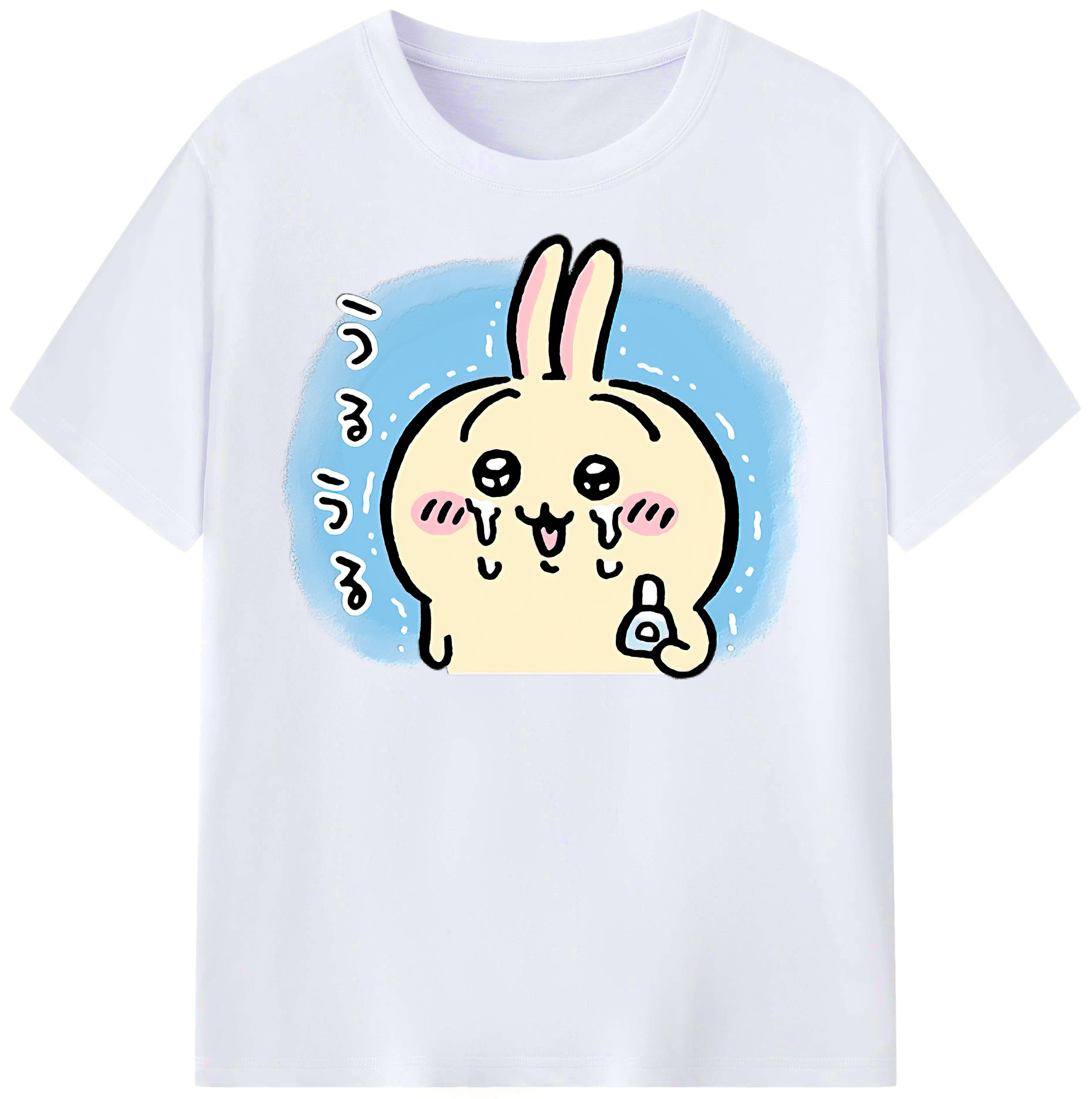 （画像用） ちいかわ うさぎ Chii-kawa usagi レディースカジュアルプリントTシャツ（綿100％）