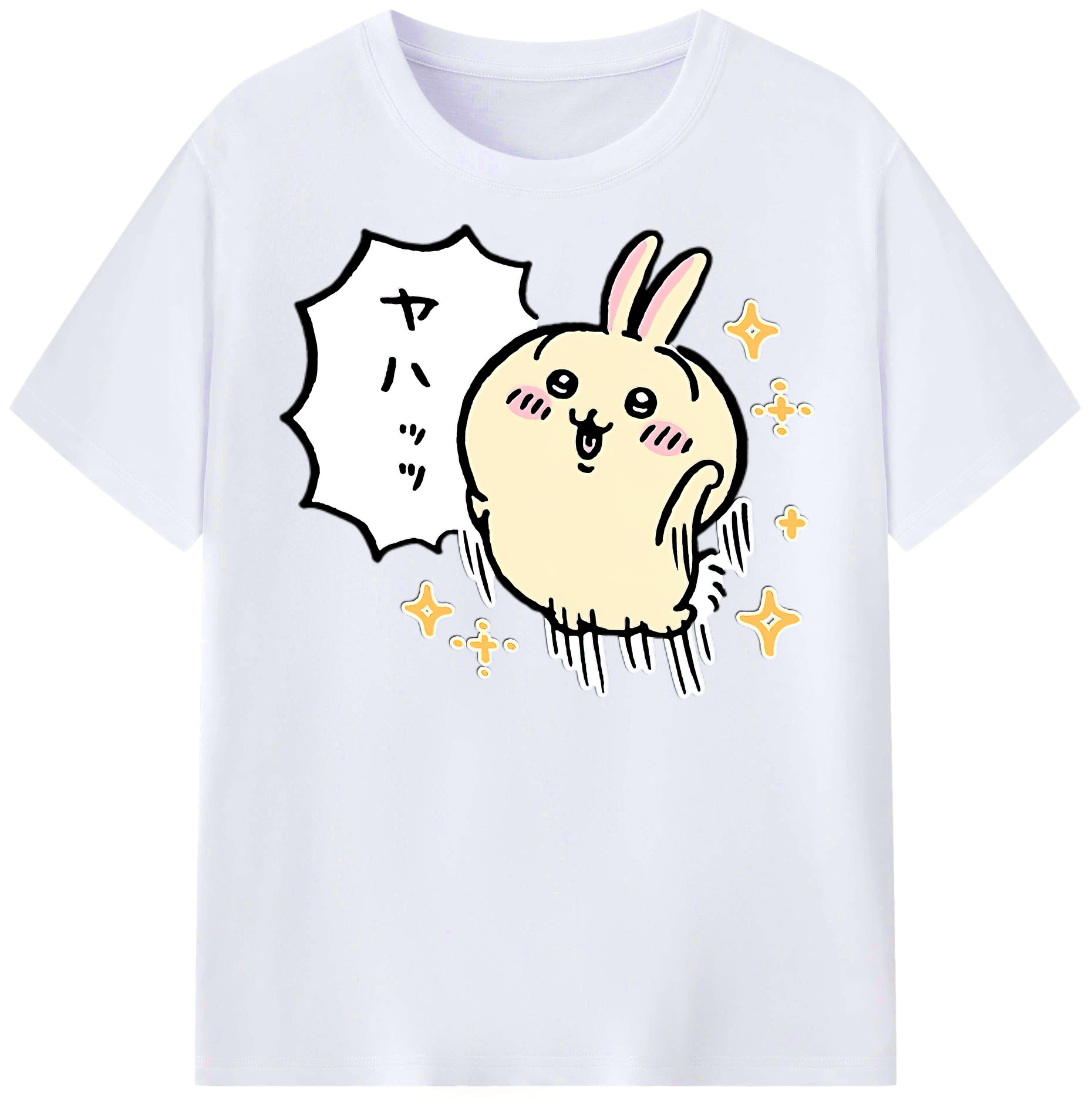 （画像用） ちいかわ うさぎ Chii-kawa usagi レディースカジュアルプリントTシャツ（綿100％）