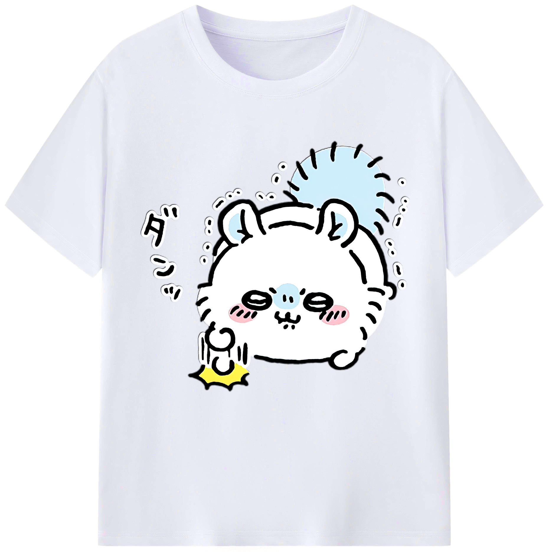（画像用） ちいかわ モモンガ Chii-kawa Momonga レディースカジュアルプリントTシャツ（綿100％）