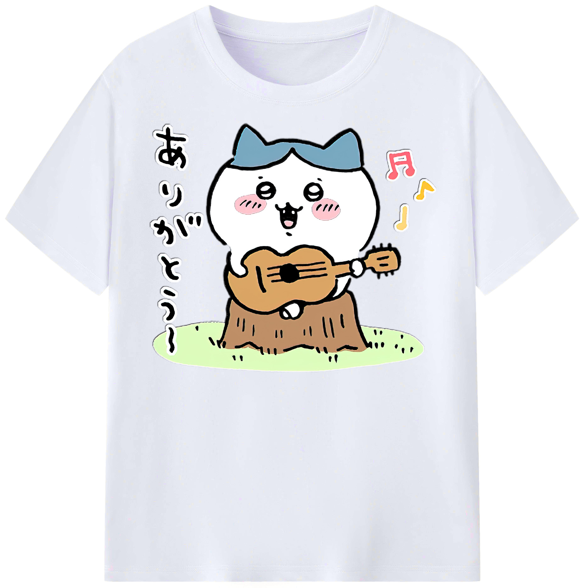 （画像用） ちいかわ ハチワレ Chii-kawa hachiware レディースカジュアルプリントTシャツ（綿100％）