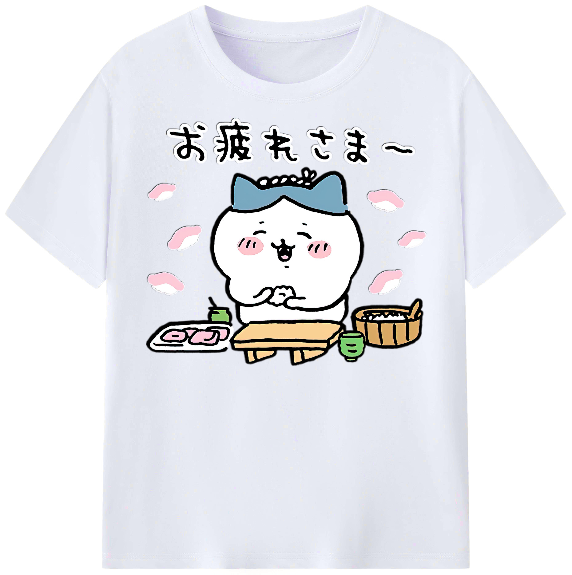 （画像用） ちいかわ ハチワレ Chii-kawa hachiware レディースカジュアルプリントTシャツ（綿100％）