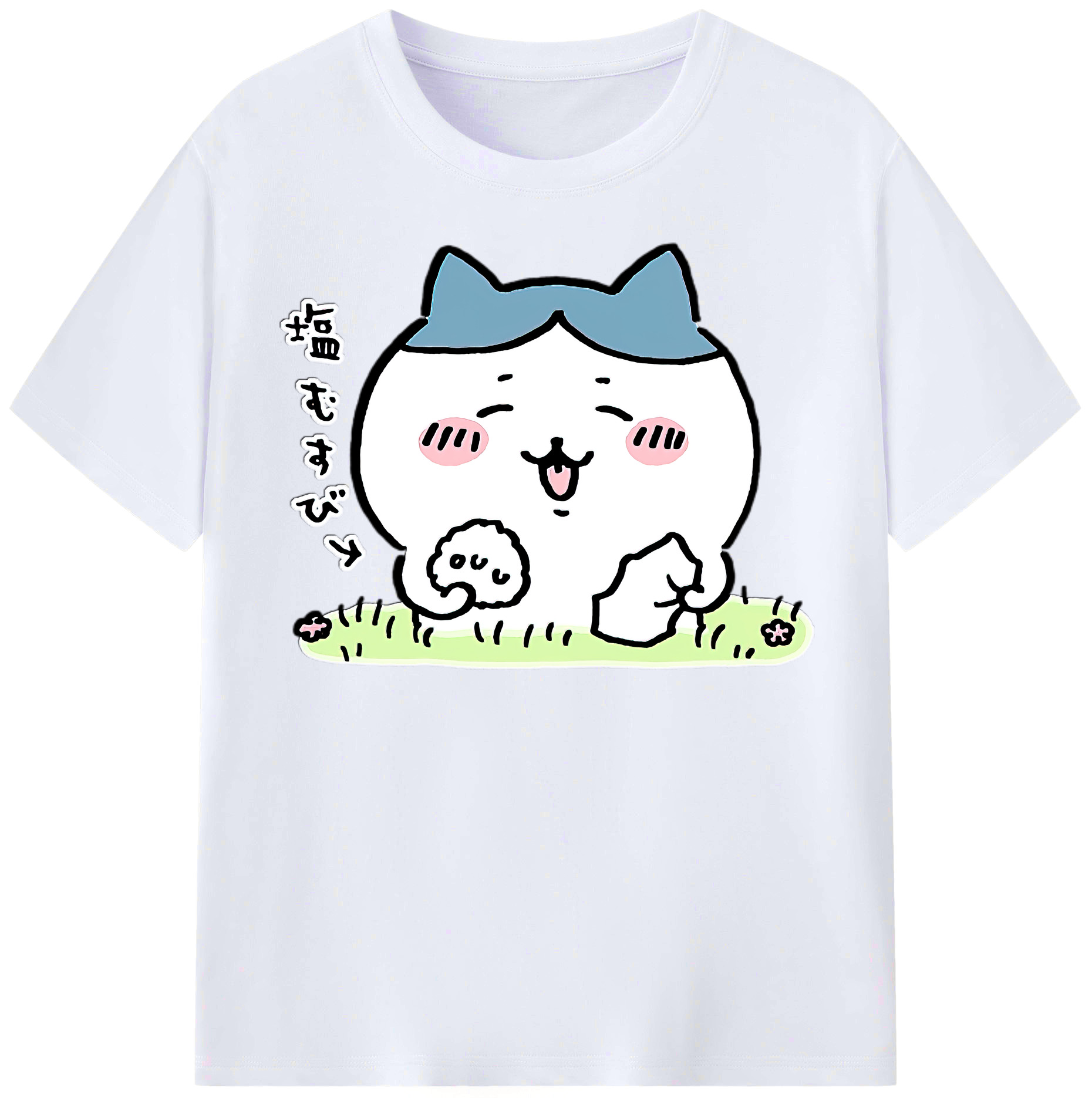 （画像用） ちいかわ ハチワレ Chii-kawa hachiware レディースカジュアルプリントTシャツ（綿100％）