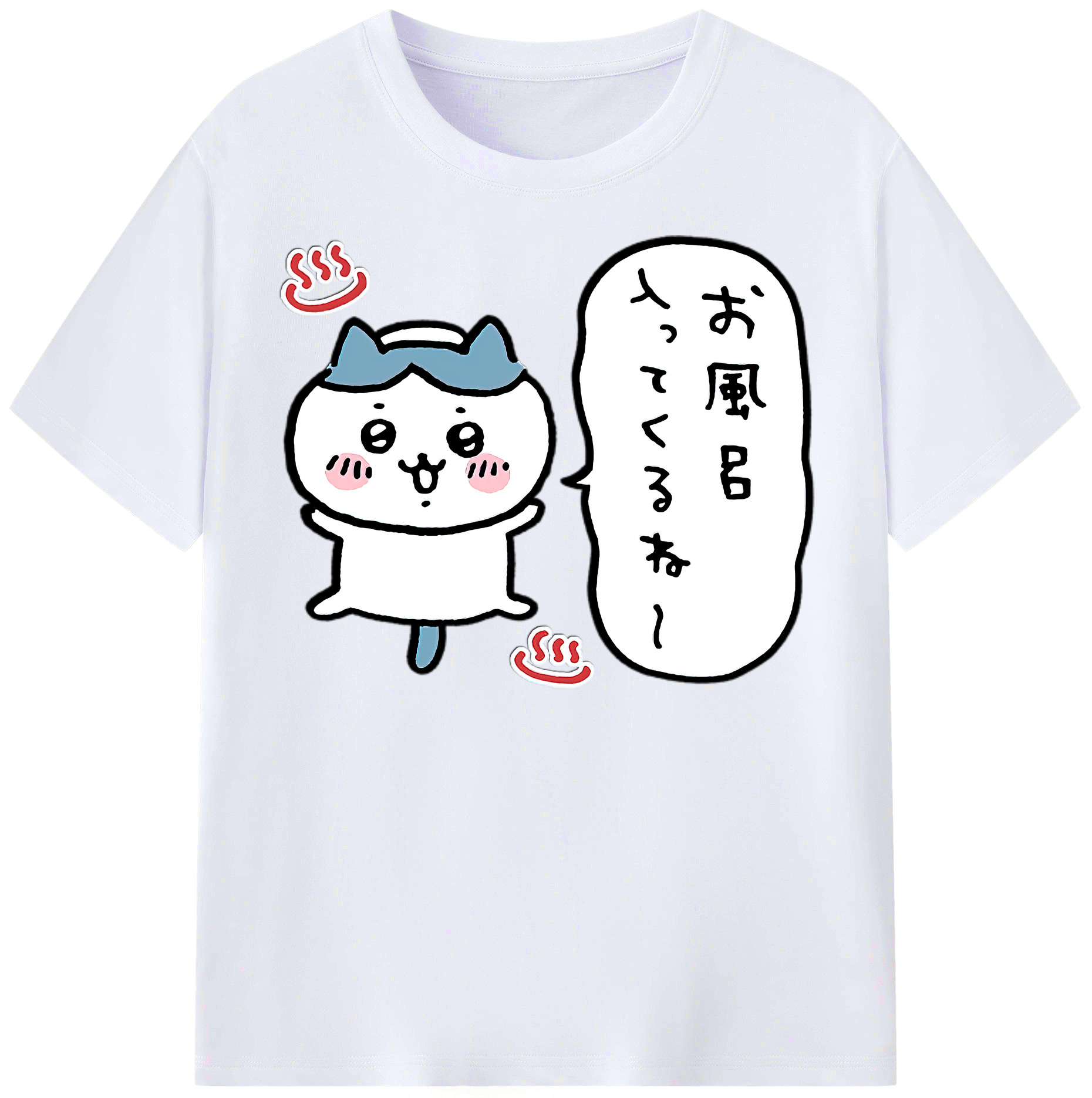 （画像用） ちいかわ ハチワレ Chii-kawa hachiware レディースカジュアルプリントTシャツ（綿100％）