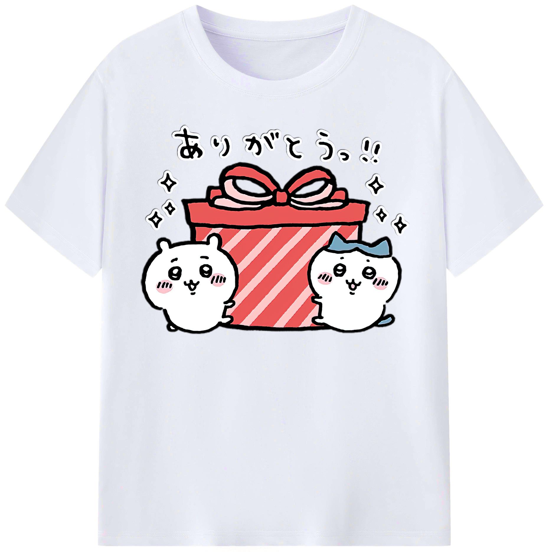 （画像用） ちいかわ ハチワレ Chii-kawa hachiware レディースカジュアルプリントTシャツ（綿100％）