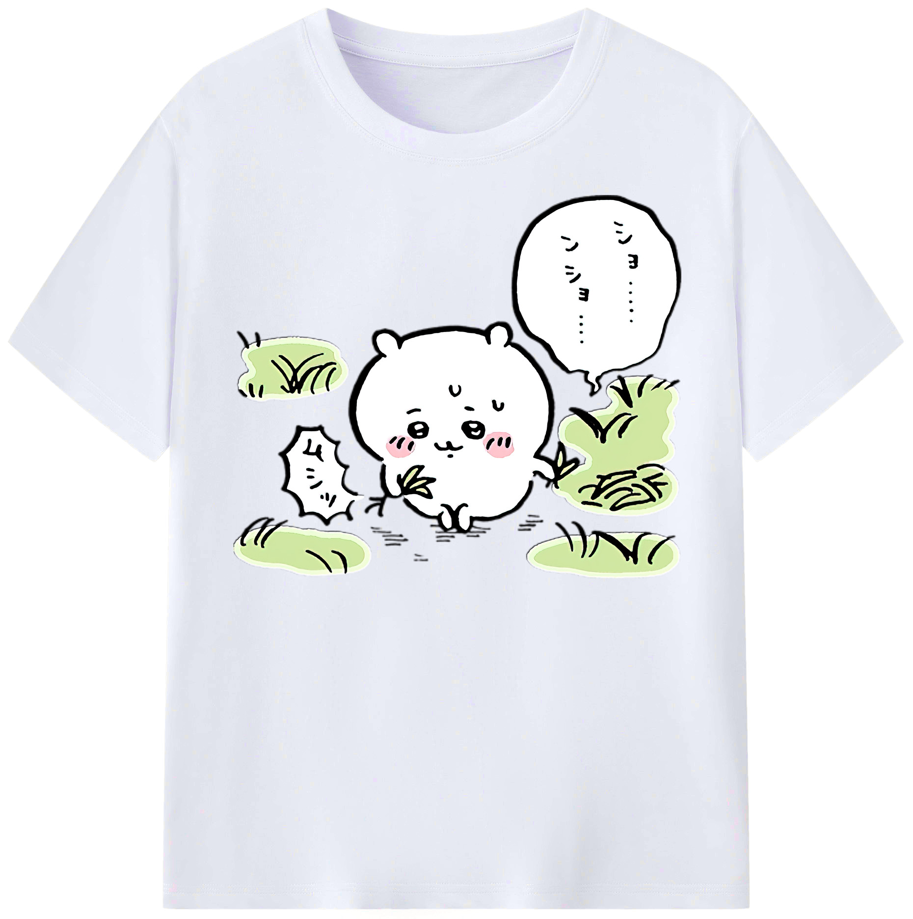 （画像用） ちいかわ ちいかわ Chii-kawa chiikawa レディースカジュアルプリントTシャツ（綿100％）