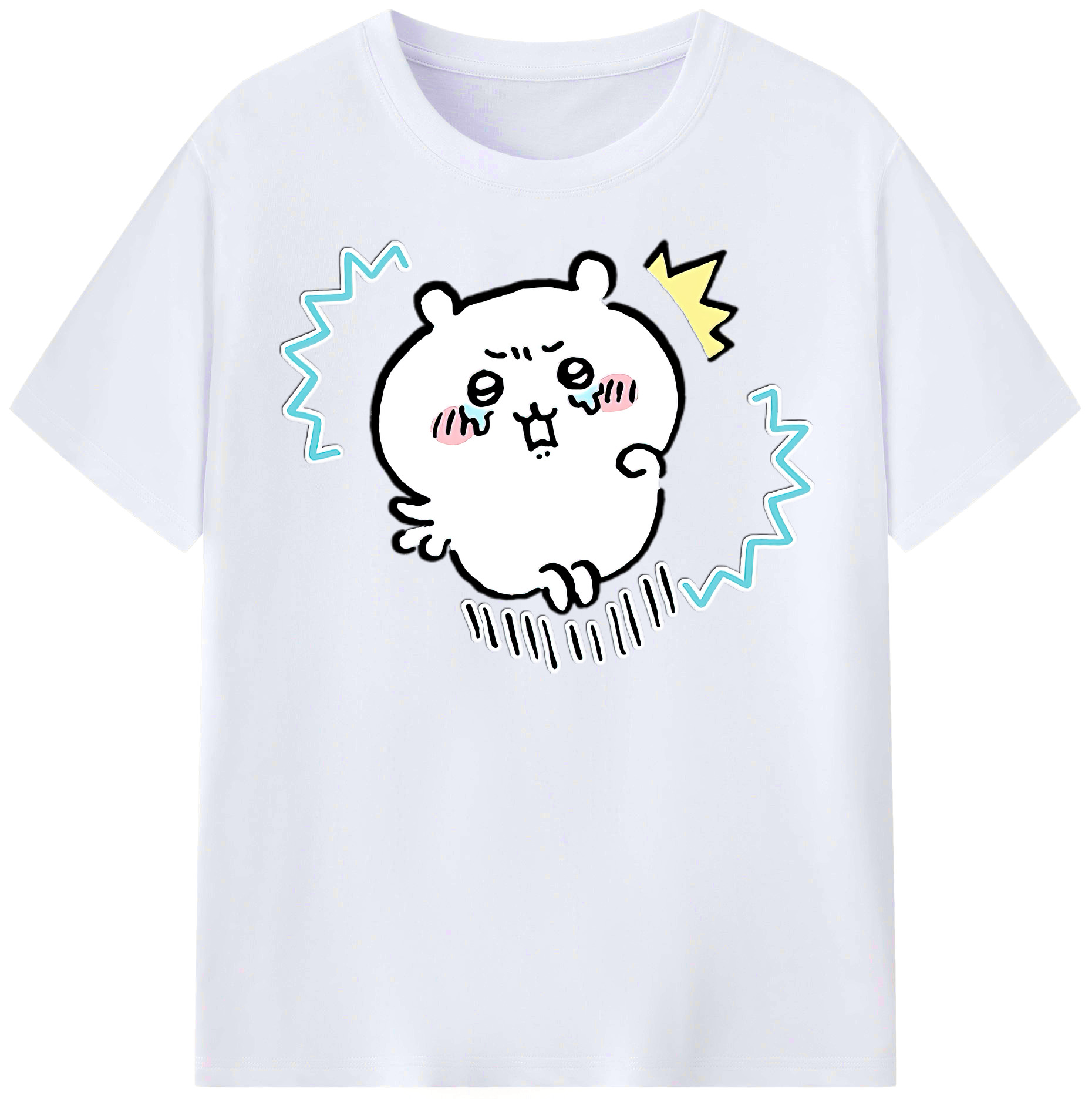 （画像用） ちいかわ ちいかわ Chii-kawa chiikawa レディースカジュアルプリントTシャツ（綿100％）