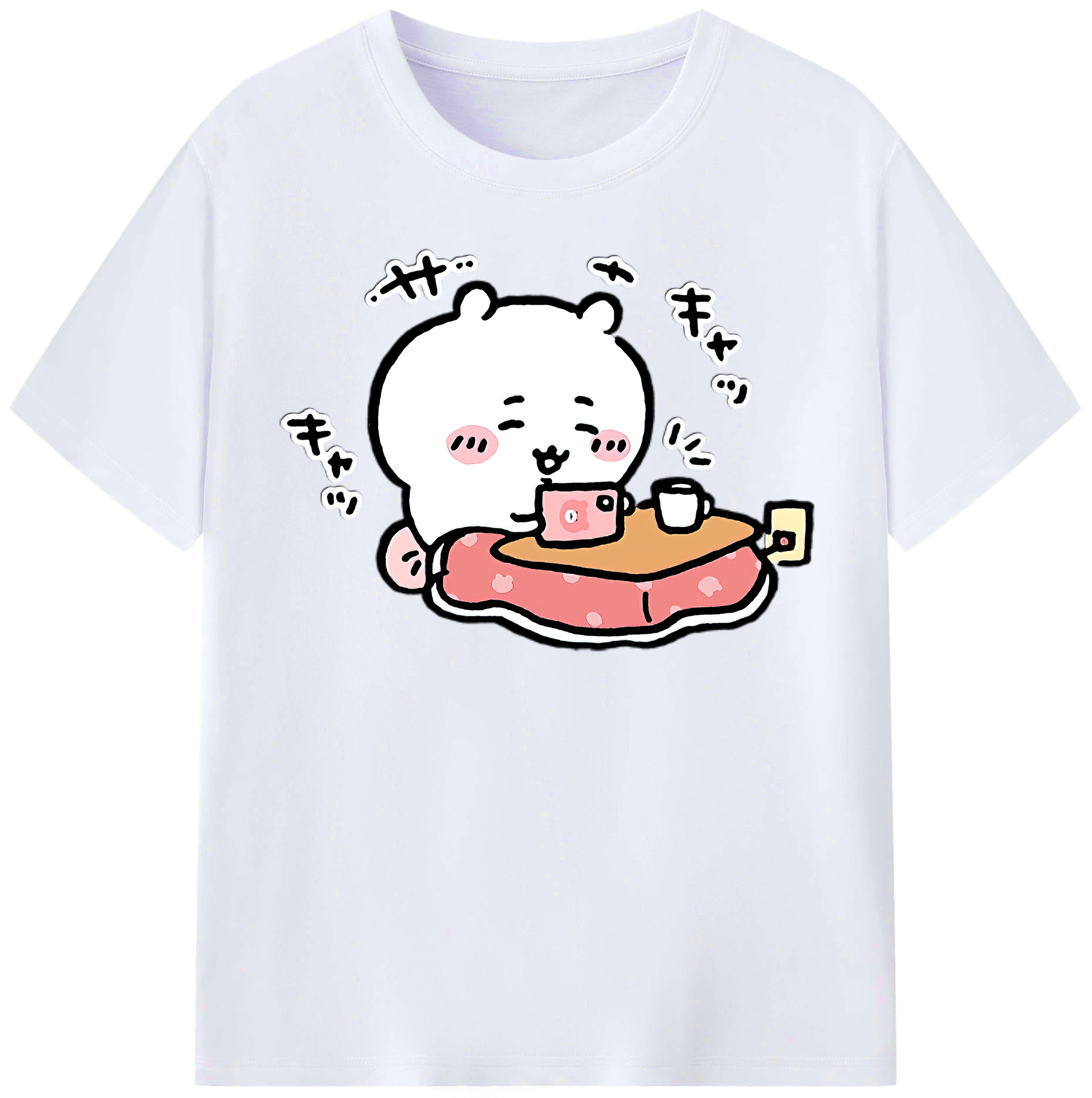 （画像用） ちいかわ ちいかわ Chii-kawa chiikawa レディースカジュアルプリントTシャツ（綿100％）
