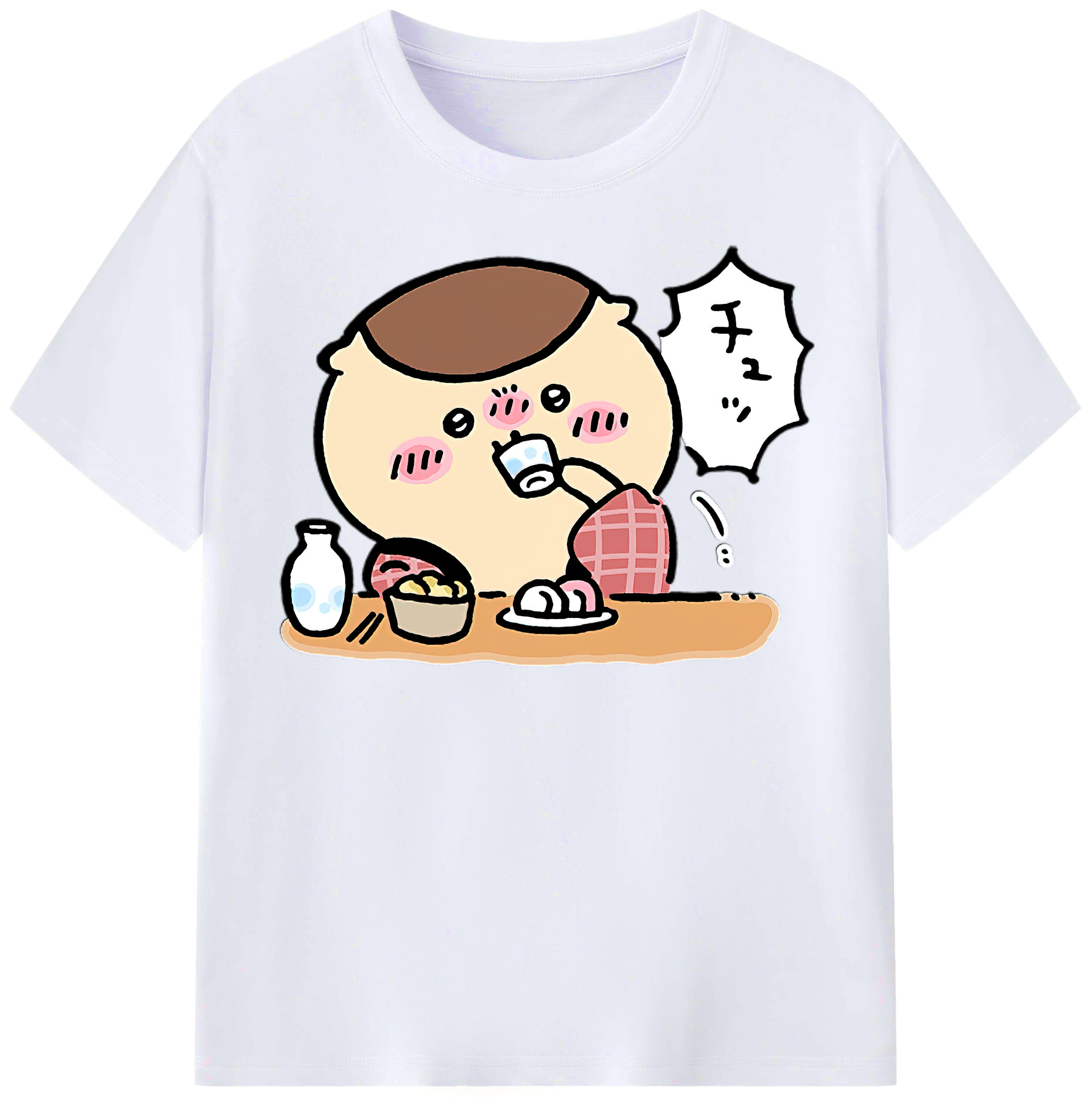 （画像用） ちいかわ くりまんじゅう Chii-kawa kuri manjū レディースカジュアルプリントTシャツ（綿100％）