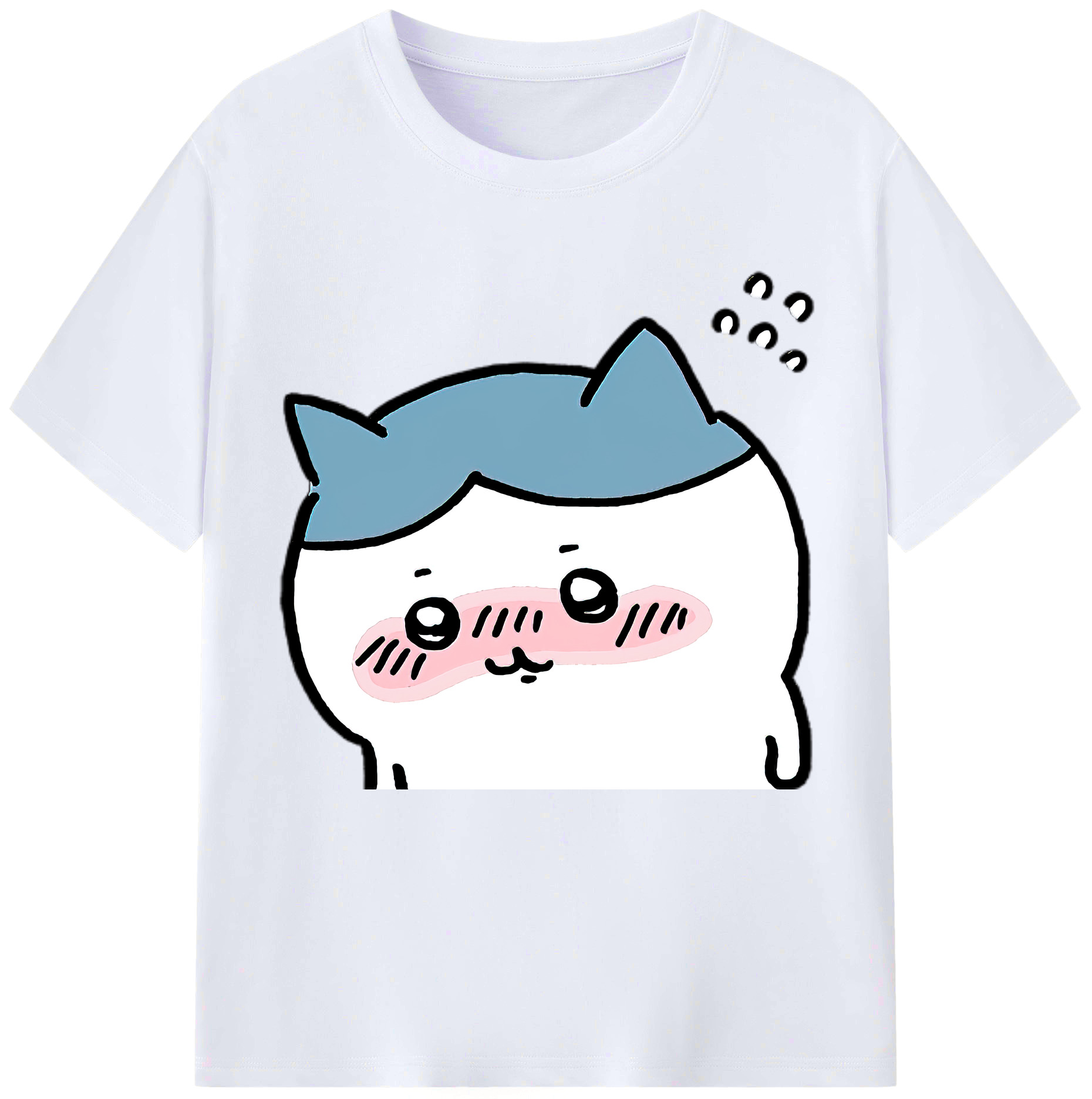 （画像用） ちいかわ ハチワレ Chii-kawa hachiware レディースカジュアルプリントTシャツ（綿100％）