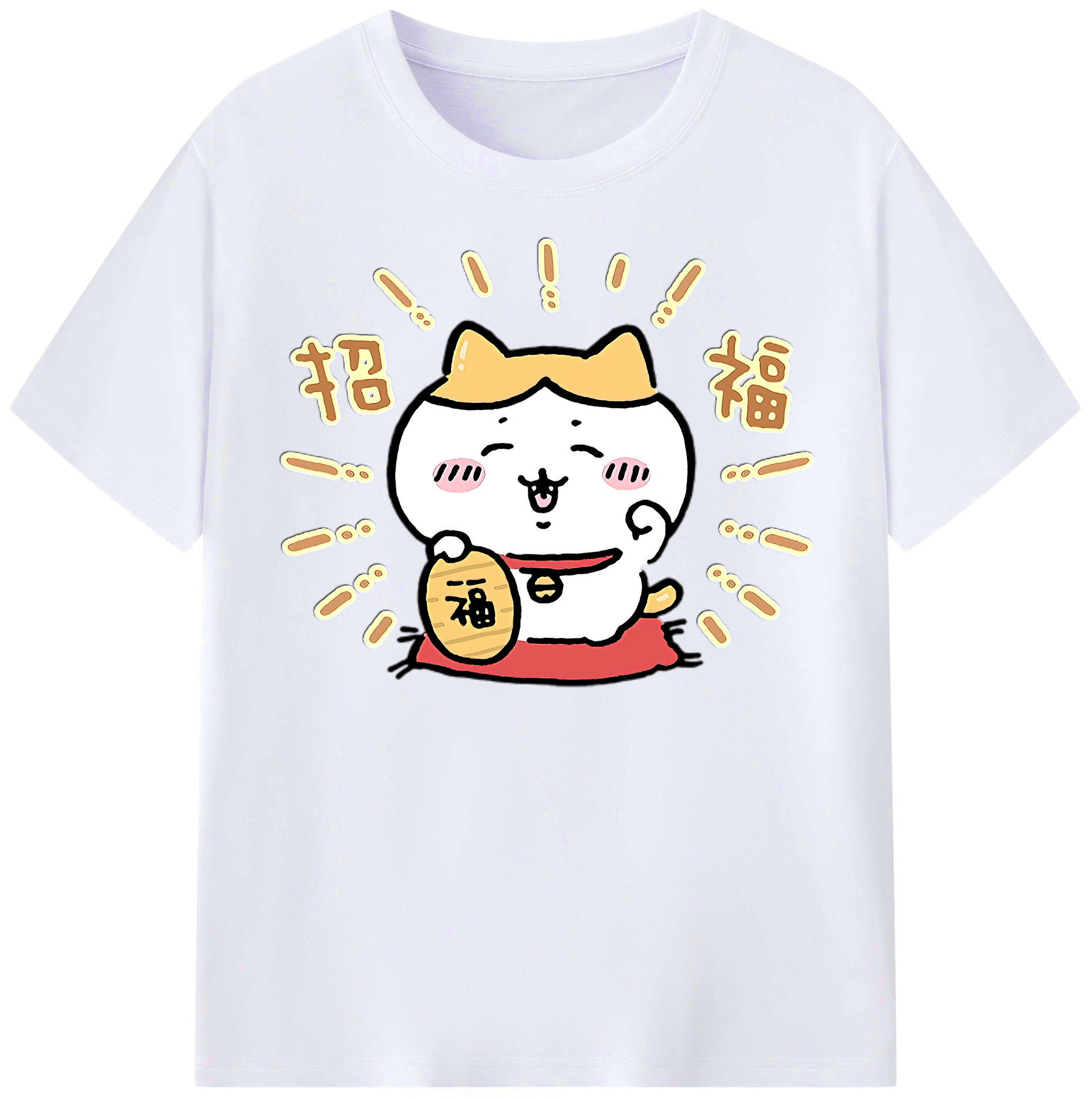 （画像用） ちいかわ ハチワレ Chii-kawa hachiware レディースカジュアルプリントTシャツ（綿100％）