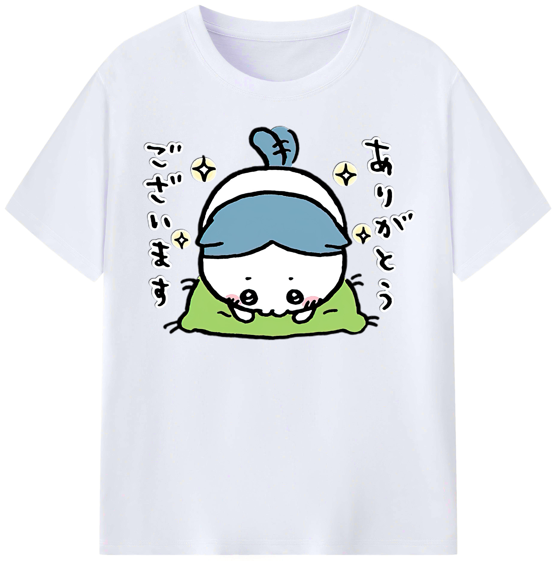 （画像用） ちいかわ ハチワレ Chii-kawa hachiware レディースカジュアルプリントTシャツ（綿100％）