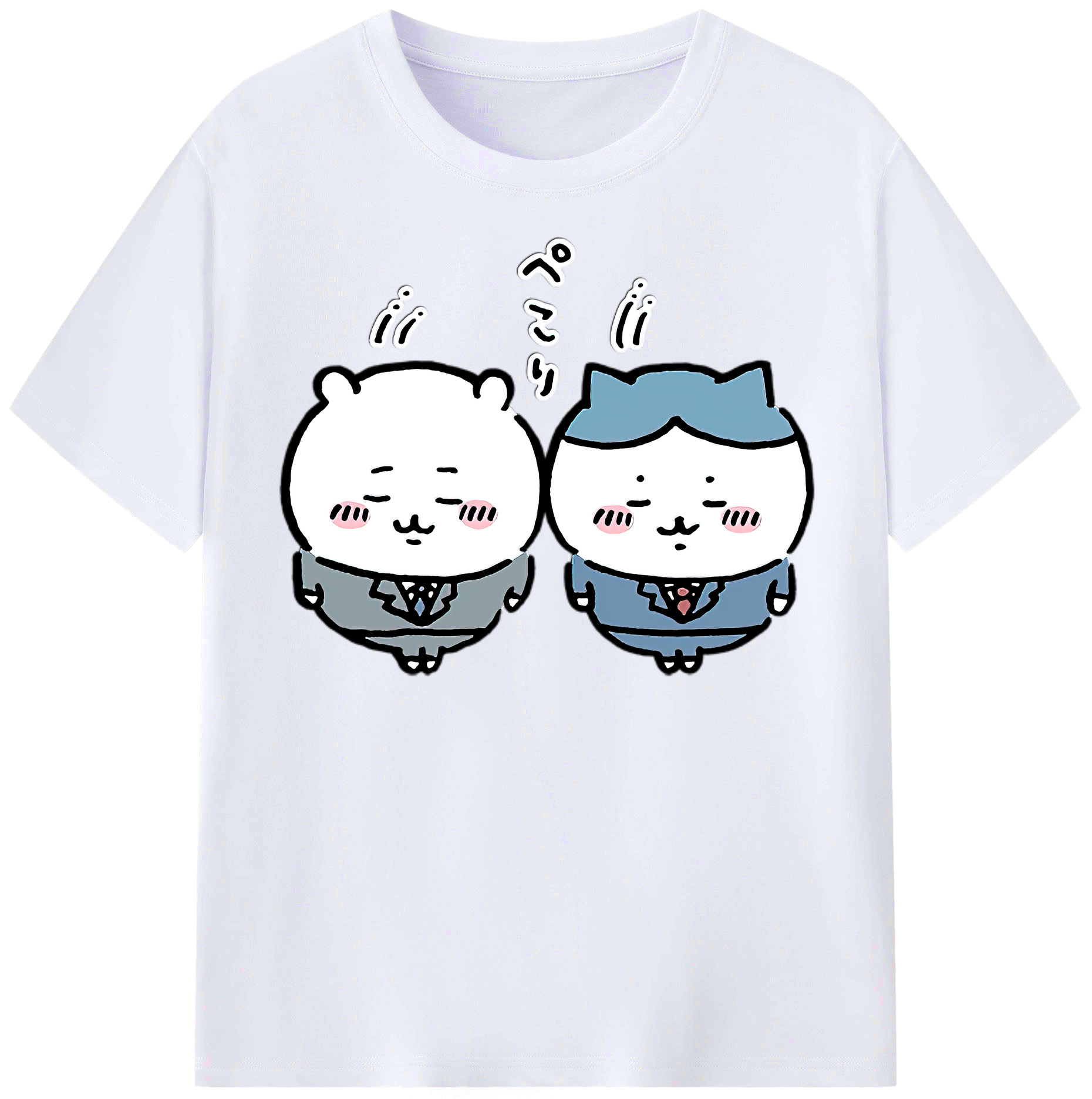 （画像用） ちいかわ ハチワレ Chii-kawa hachiware レディースカジュアルプリントTシャツ（綿100％）