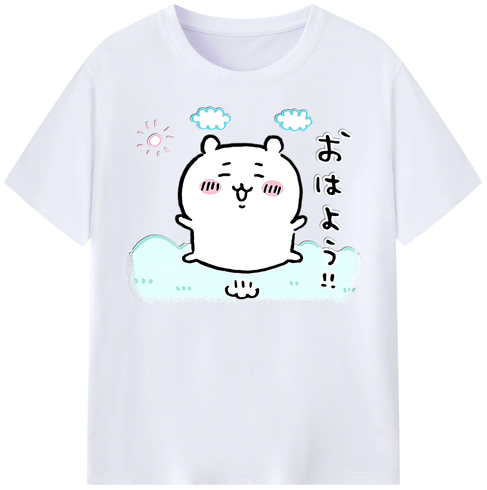 （画像用） ちいかわ ちいかわ Chii-kawa chiikawa レディースカジュアルプリントTシャツ（綿100％）