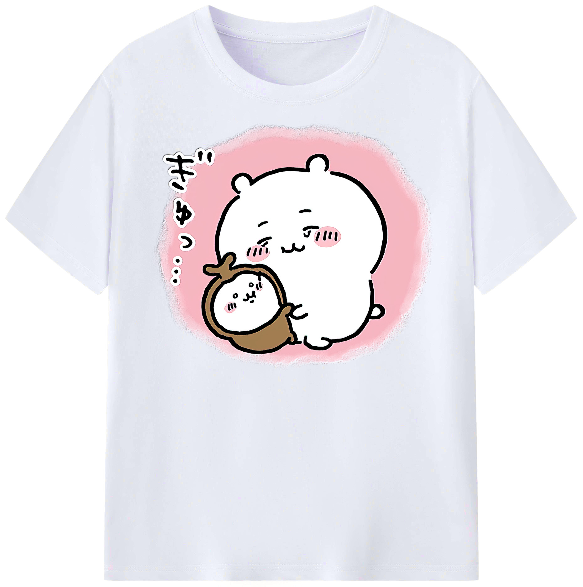 （画像用） ちいかわ ちいかわ Chii-kawa chiikawa レディースカジュアルプリントTシャツ（綿100％）