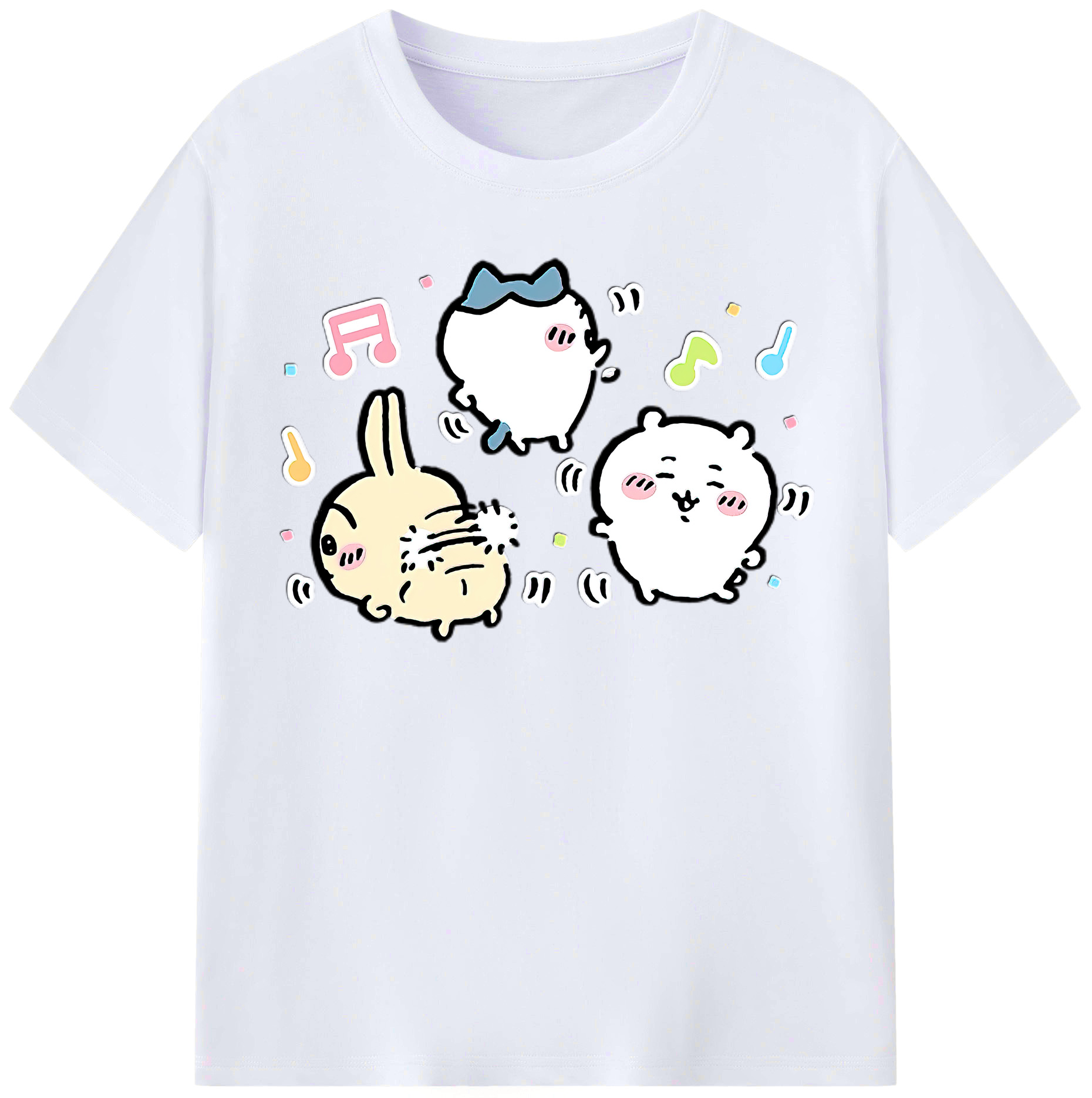 （画像用） ちいかわ うさぎ Chii-kawa usagi レディースカジュアルプリントTシャツ（綿100％）