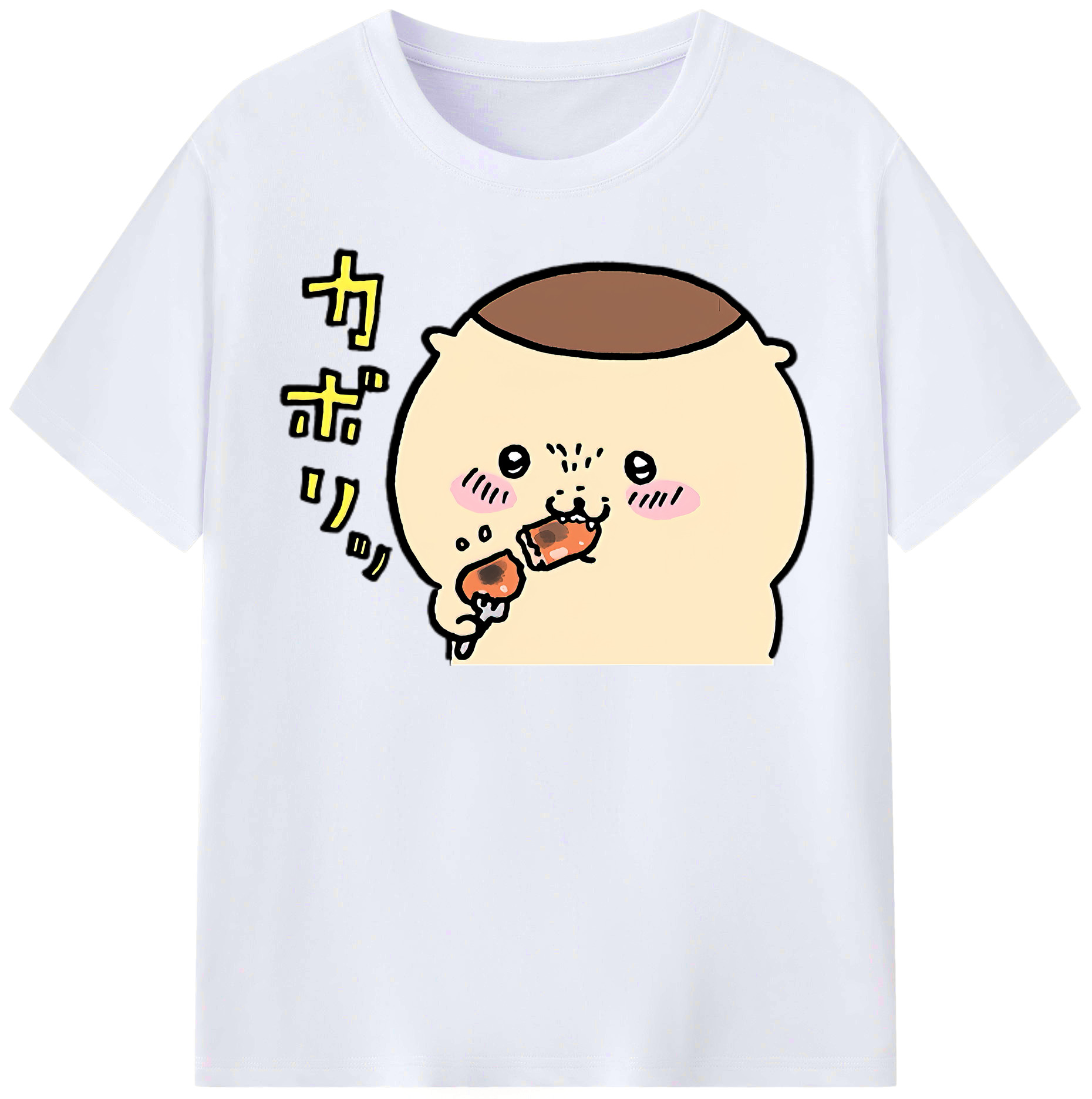 （画像用） ちいかわ くりまんじゅう Chii-kawa kuri manjū レディースカジュアルプリントTシャツ（綿100％）