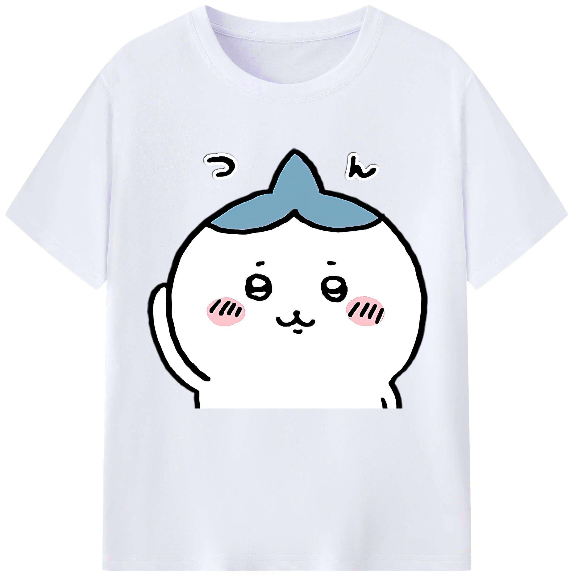 （画像用） ちいかわ ハチワレ Chii-kawa hachiware レディースカジュアルプリントTシャツ（綿100％）