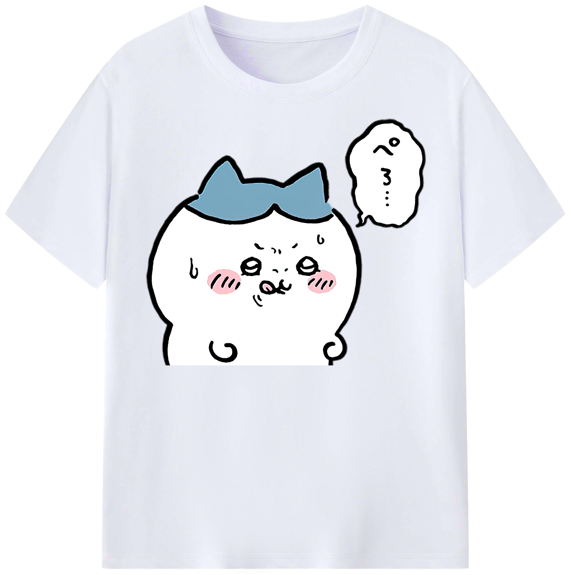 （画像用） ちいかわ ハチワレ Chii-kawa hachiware レディースカジュアルプリントTシャツ（綿100％）