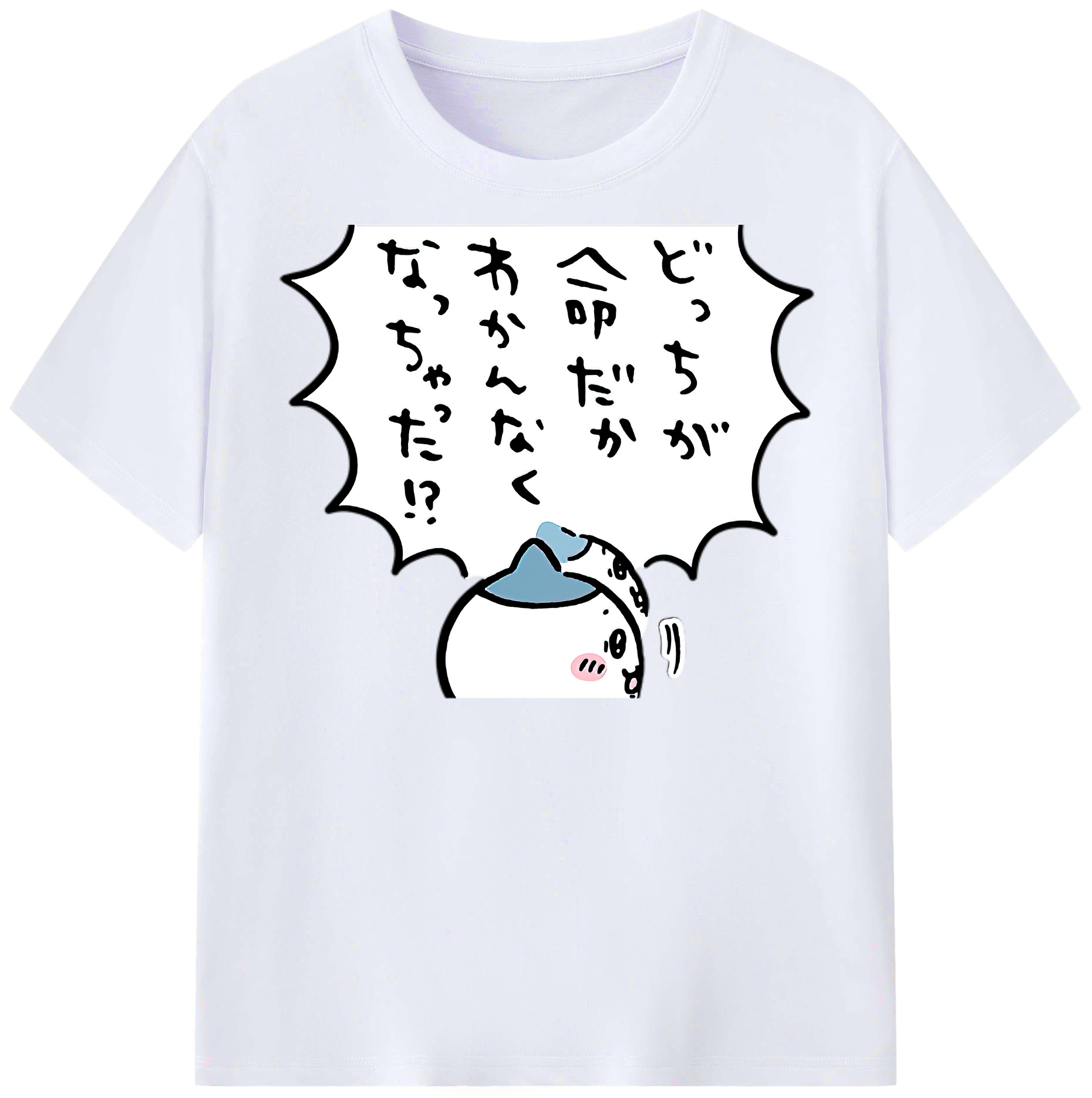 （画像用） ちいかわ ハチワレ Chii-kawa hachiware レディースカジュアルプリントTシャツ（綿100％）