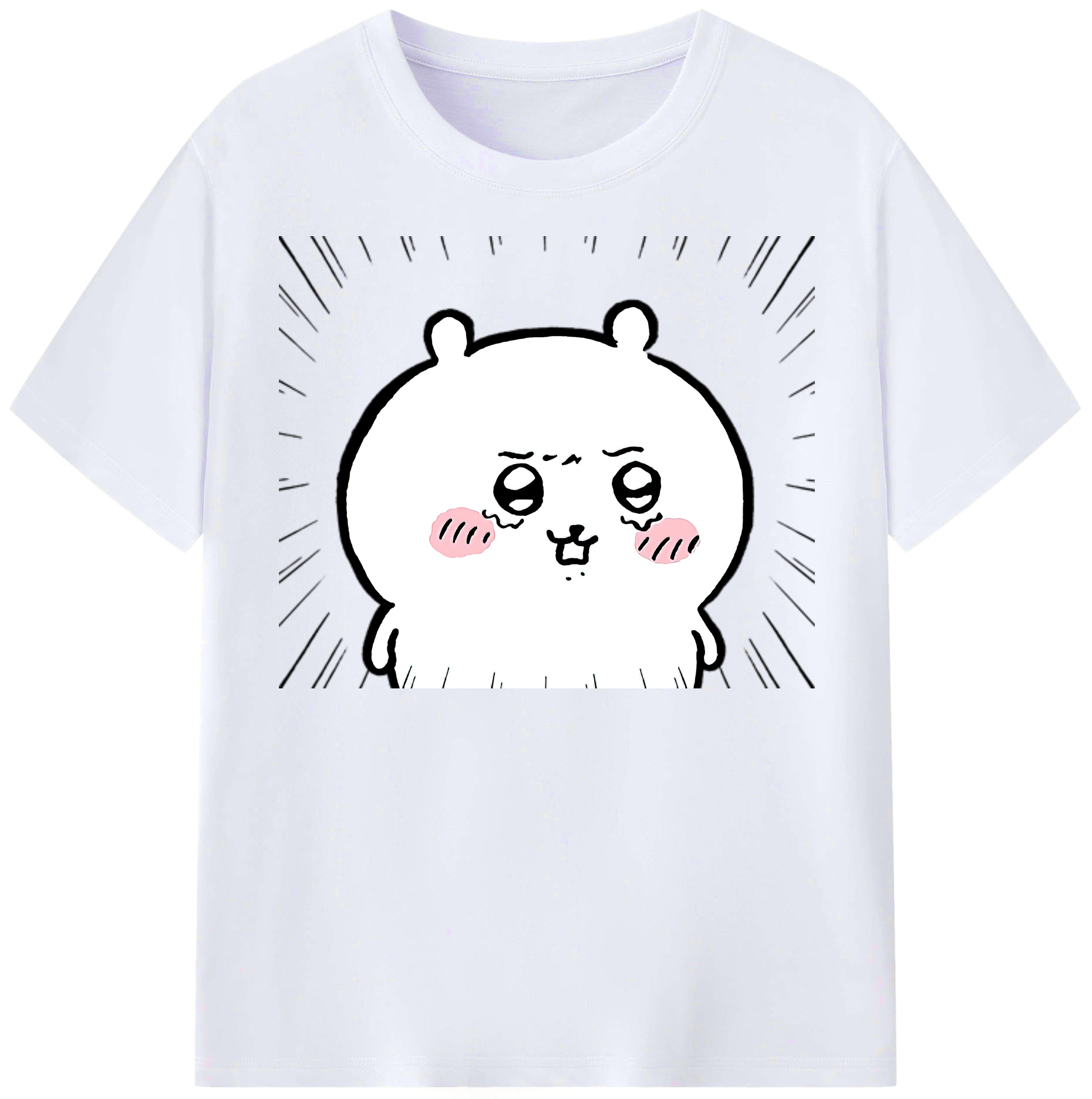 （画像用） ちいかわ ちいかわ Chii-kawa chiikawa レディースカジュアルプリントTシャツ（綿100％）