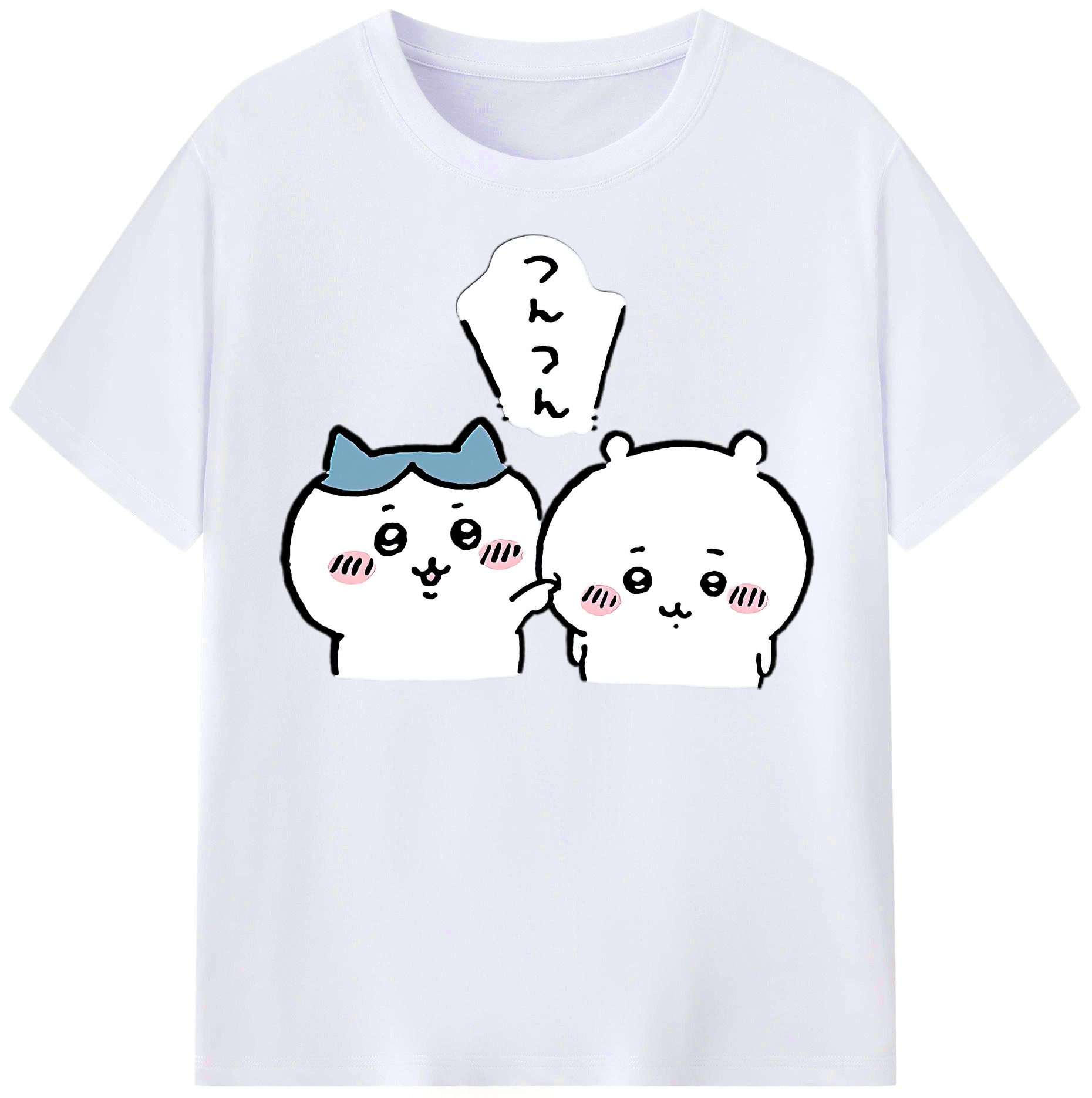 （画像用） ちいかわ ちいかわ Chii-kawa chiikawa レディースカジュアルプリントTシャツ（綿100％）