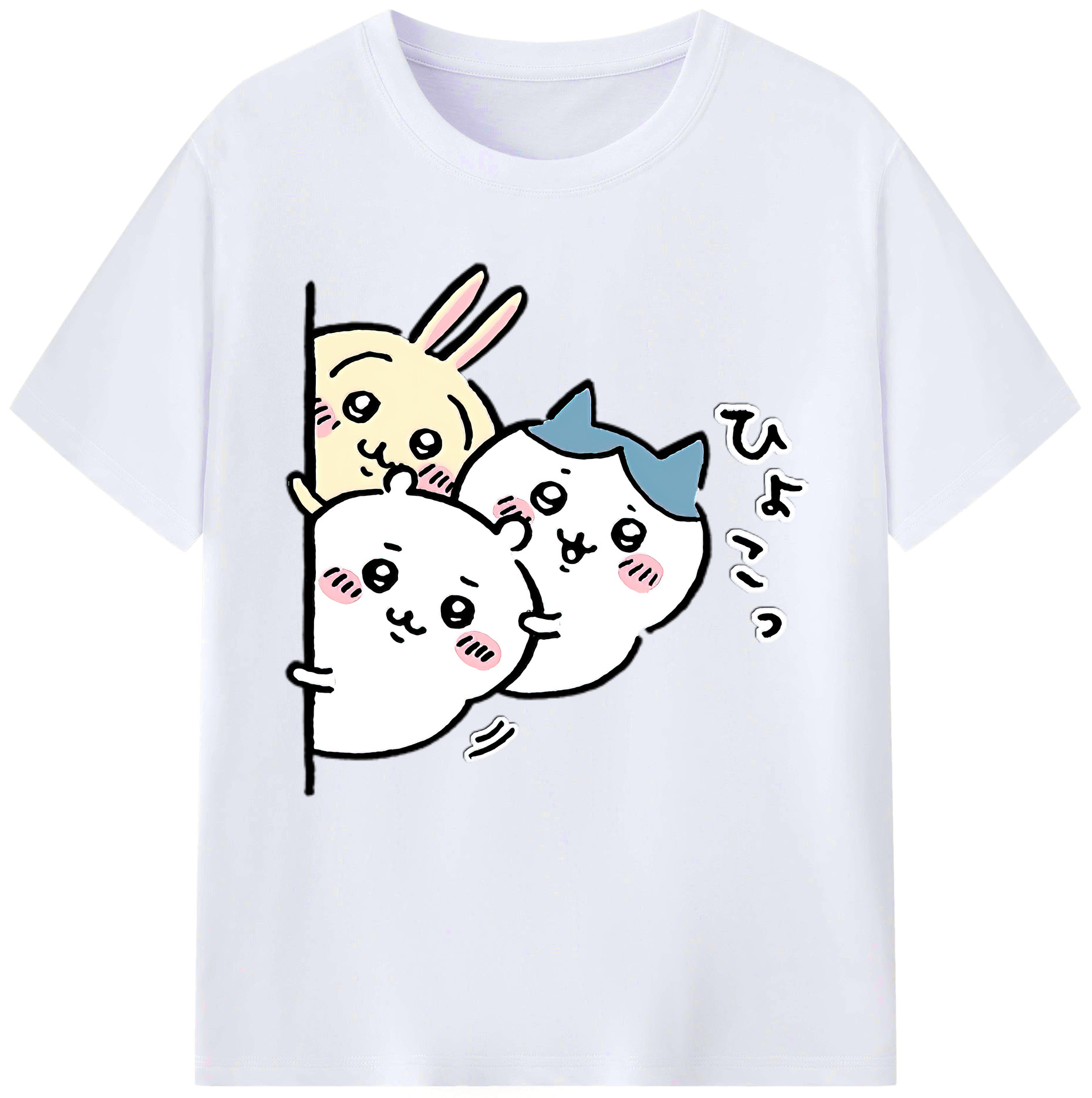 （画像用） ちいかわ うさぎ Chii-kawa usagi レディースカジュアルプリントTシャツ（綿100％）