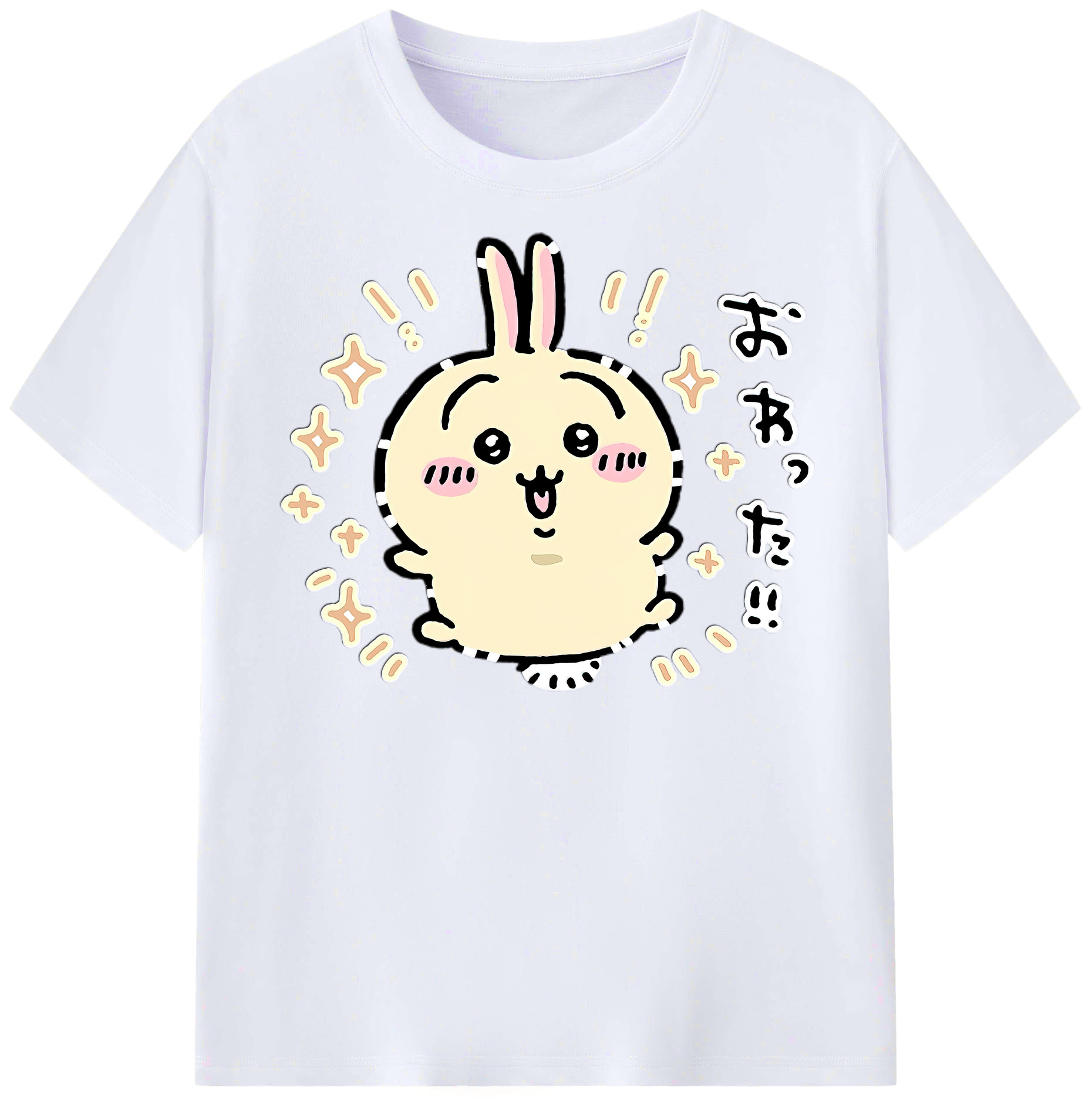 （画像用） ちいかわ うさぎ Chii-kawa usagi レディースカジュアルプリントTシャツ（綿100％）