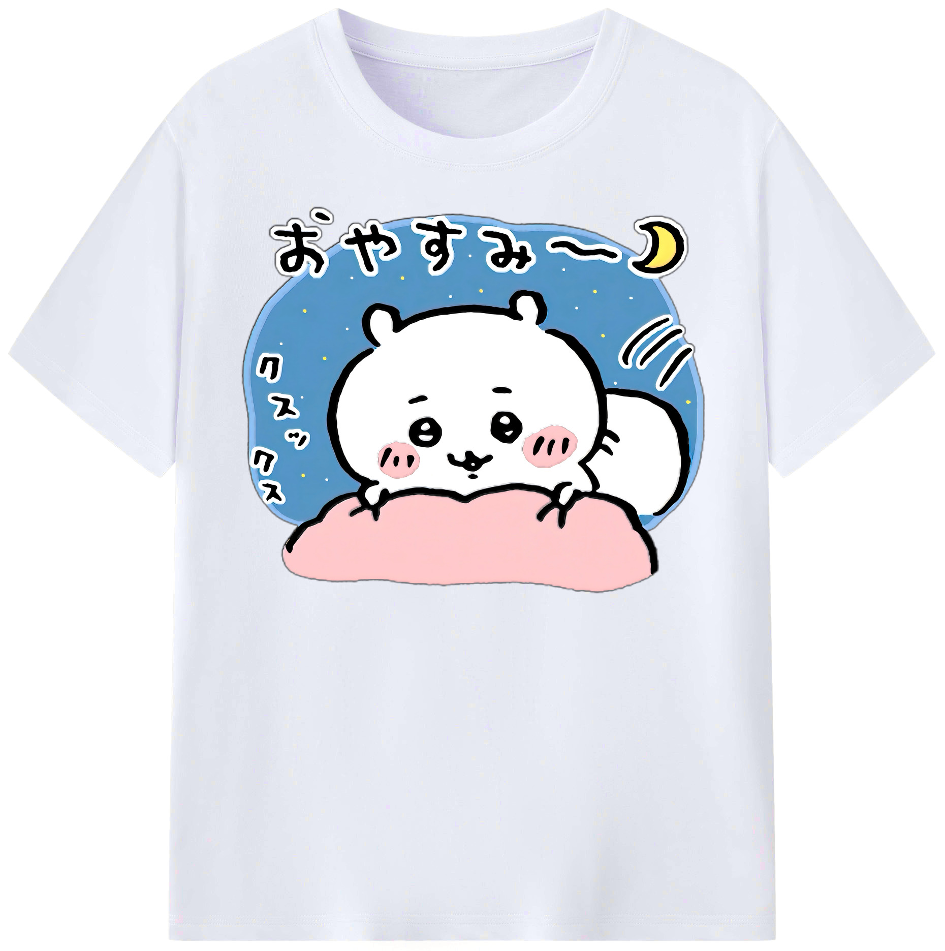 （画像用） ちいかわ ちいかわ Chii-kawa chiikawa レディースカジュアルプリントTシャツ（綿100％）