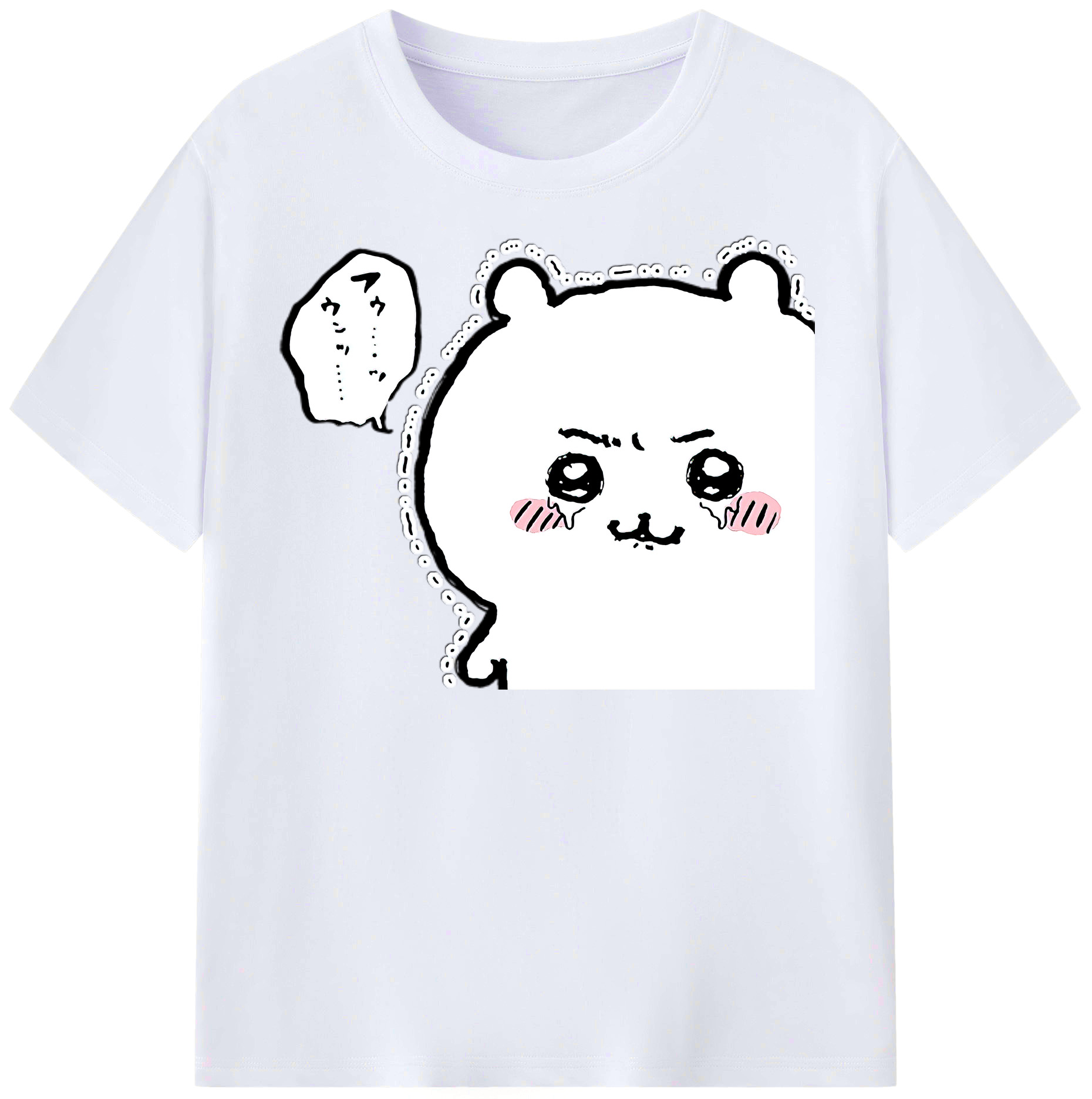 （画像用） ちいかわ ちいかわ Chii-kawa chiikawa レディースカジュアルプリントTシャツ（綿100％）
