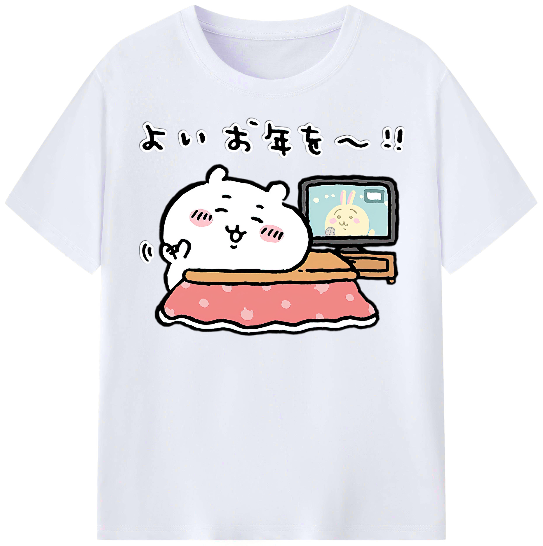 （画像用） ちいかわ ちいかわ Chii-kawa chiikawa レディースカジュアルプリントTシャツ（綿100％）