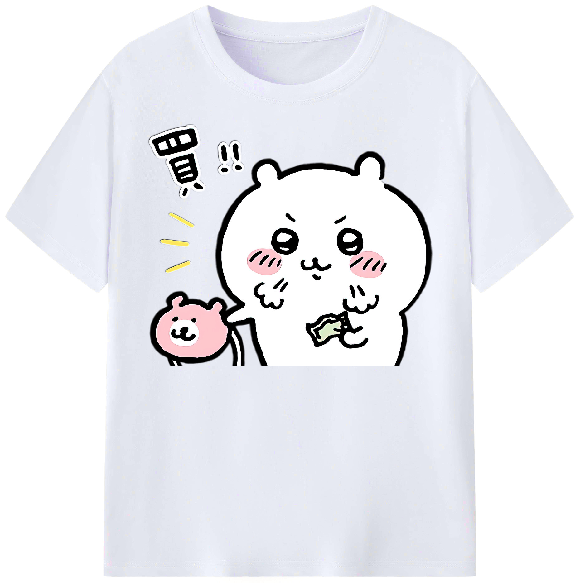 （画像用） ちいかわ ちいかわ Chii-kawa chiikawa レディースカジュアルプリントTシャツ（綿100％）