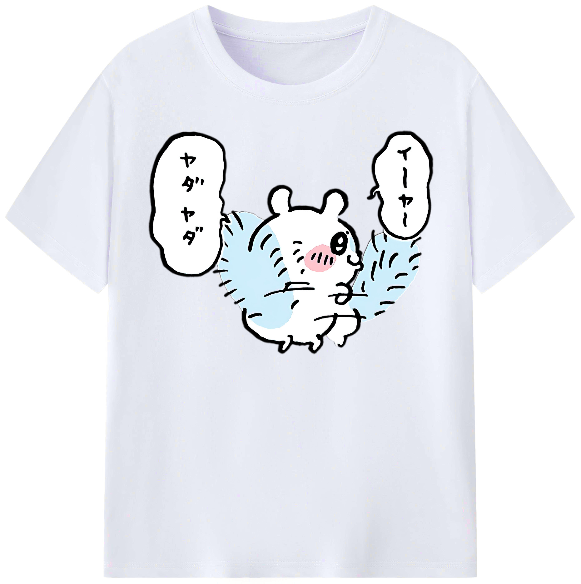 （画像用） ちいかわ モモンガ Chii-kawa Momonga レディースカジュアルプリントTシャツ（綿100％）