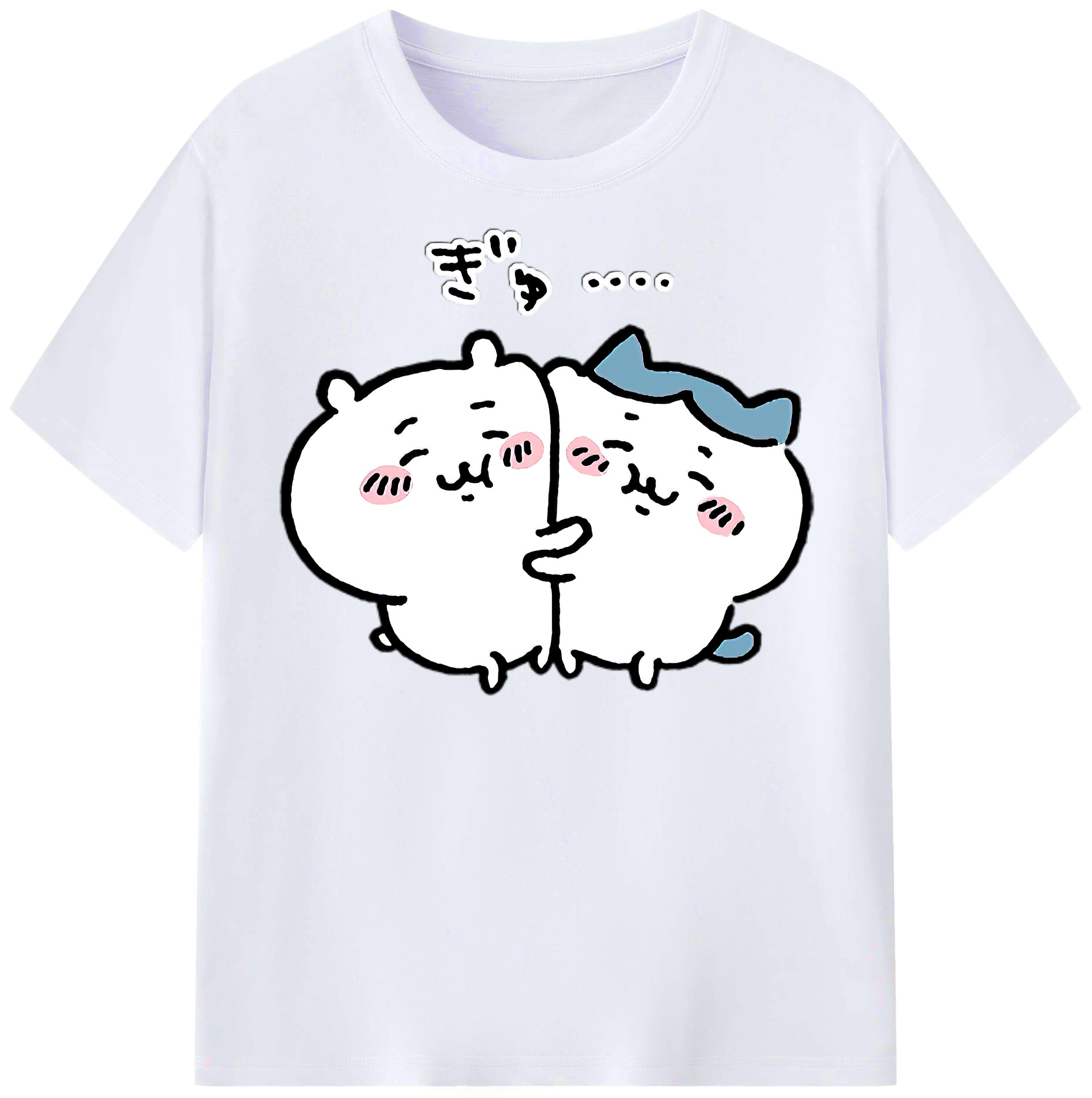 （画像用） ちいかわ ハチワレ Chii-kawa hachiware レディースカジュアルプリントTシャツ（綿100％）