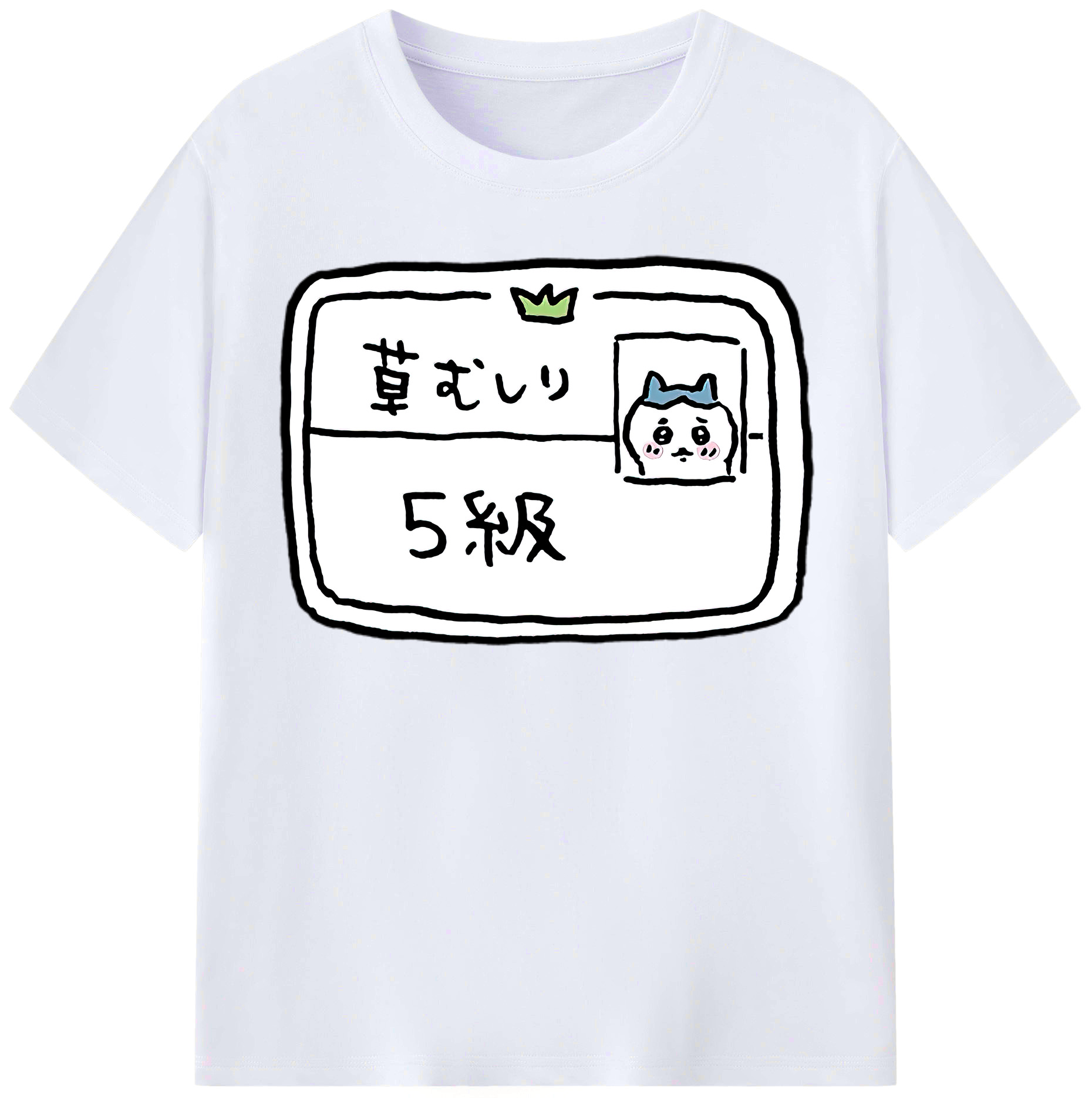 （画像用） ちいかわ ハチワレ Chii-kawa hachiware レディースカジュアルプリントTシャツ（綿100％）