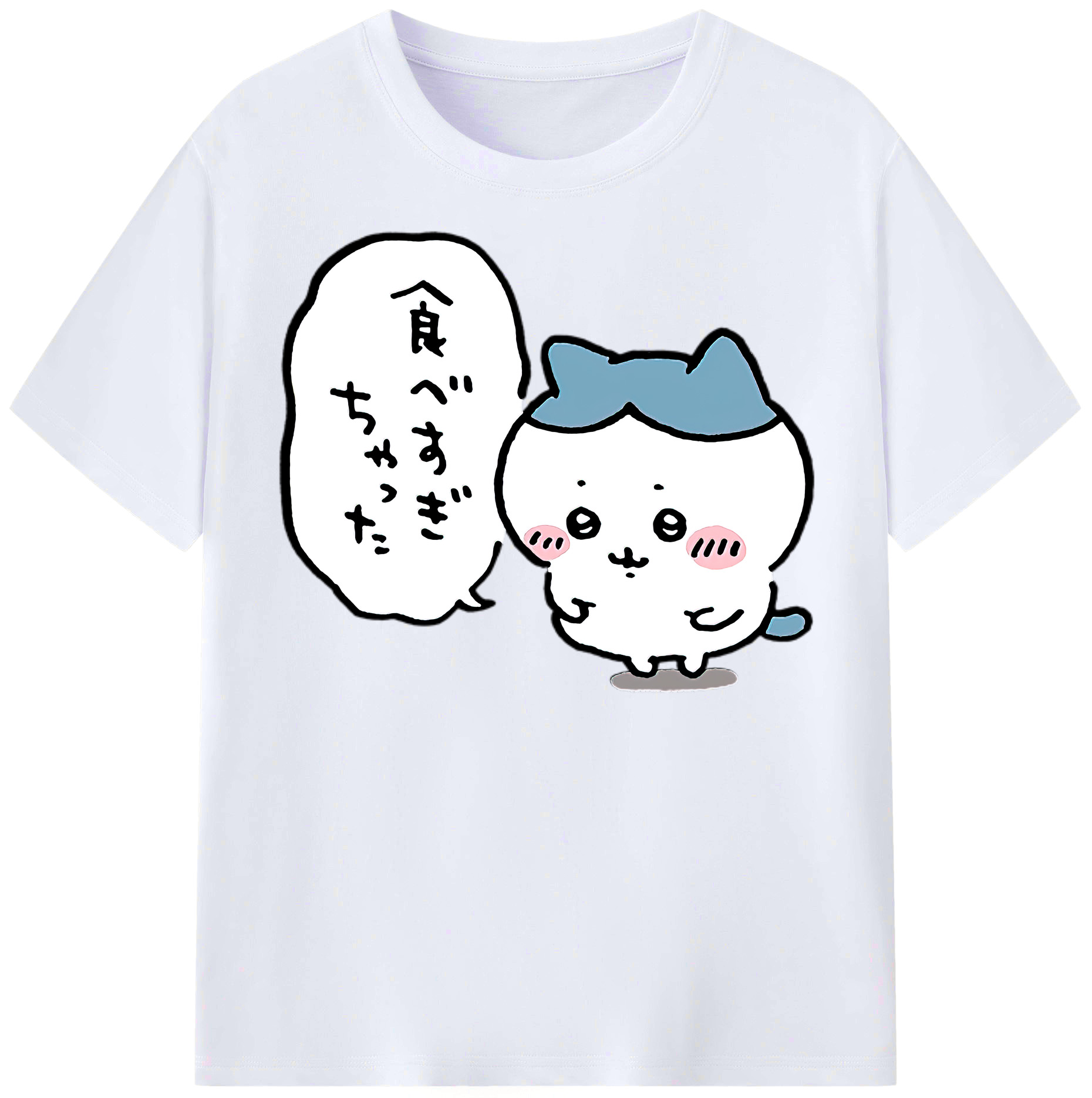 （画像用） ちいかわ ハチワレ Chii-kawa hachiware レディースカジュアルプリントTシャツ（綿100％）