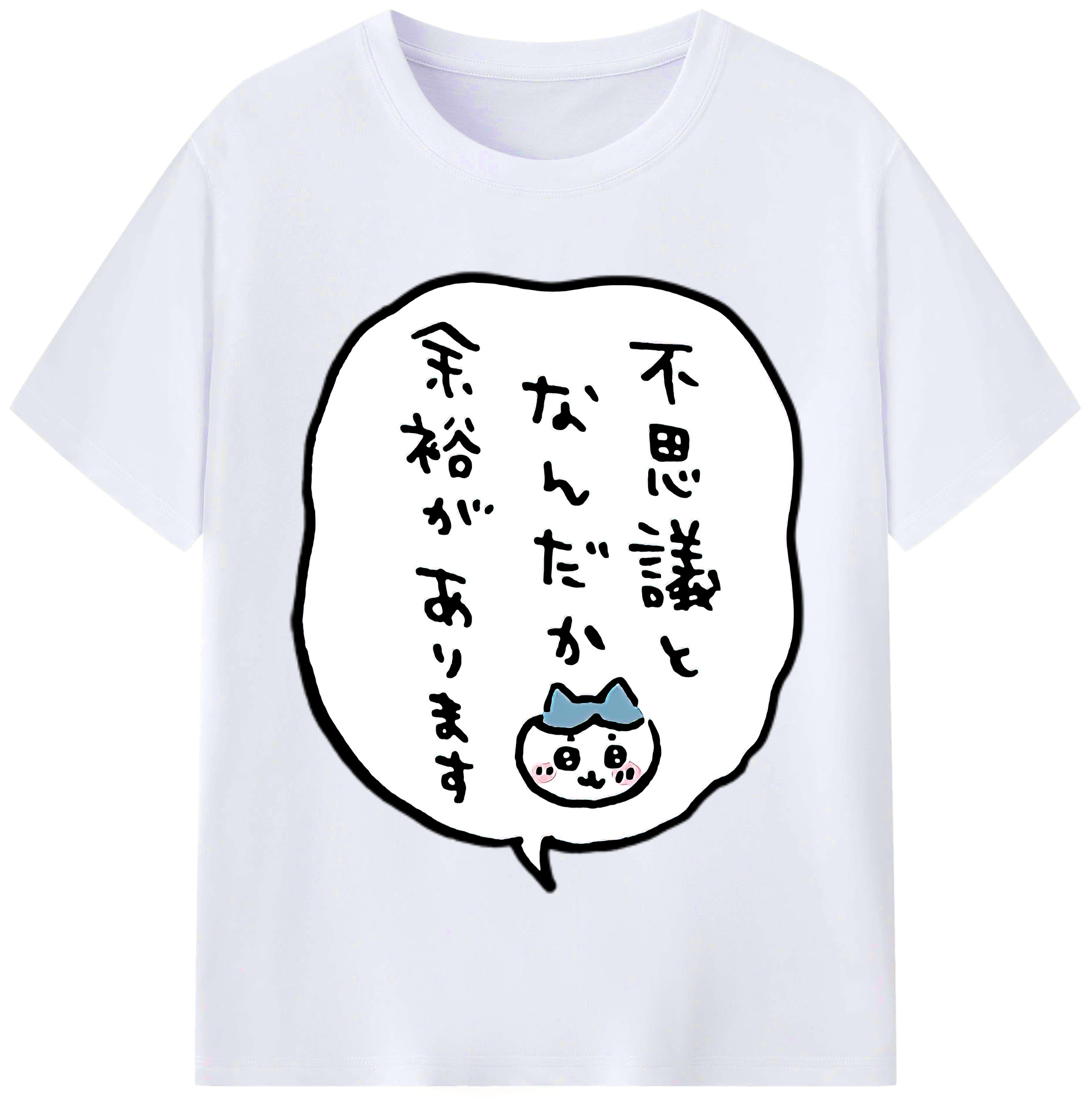 （画像用） ちいかわ ハチワレ Chii-kawa hachiware レディースカジュアルプリントTシャツ（綿100％）