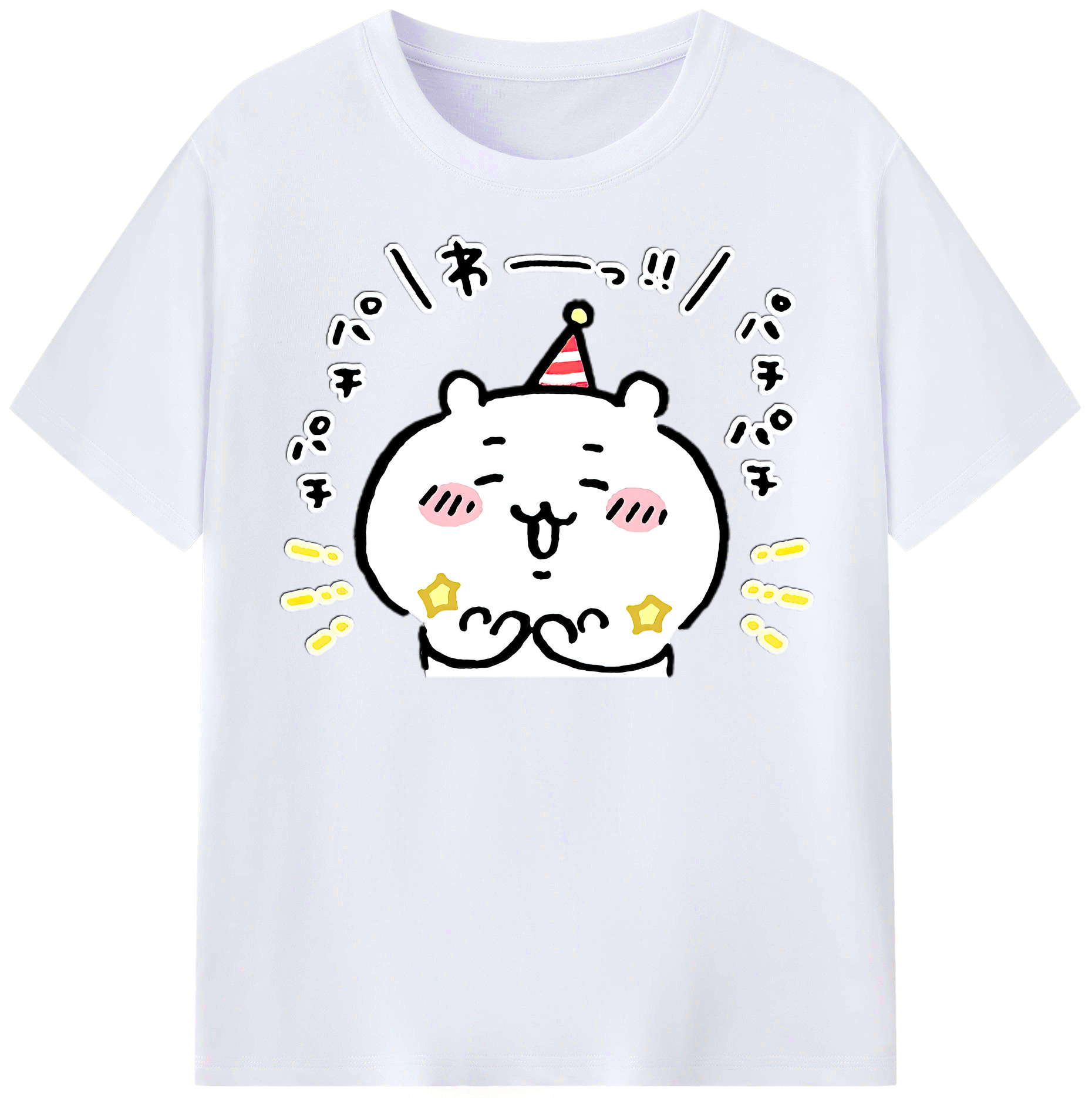 （画像用） ちいかわ ちいかわ Chii-kawa chiikawa レディースカジュアルプリントTシャツ（綿100％）